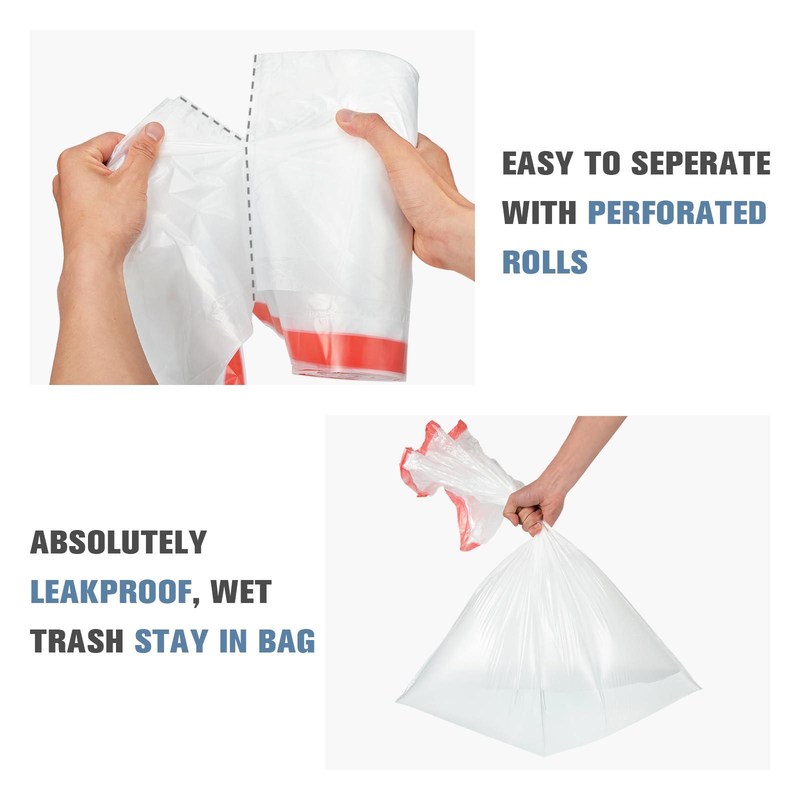 Geiteoa 16-18 Gallon Trash Bags with Drawstring Large Strong Trash Can Liners, Heavy Duty Plastic Garbage Bags for Home Kitchen Office Lawn Commercial, Clear (105) - Image 6
