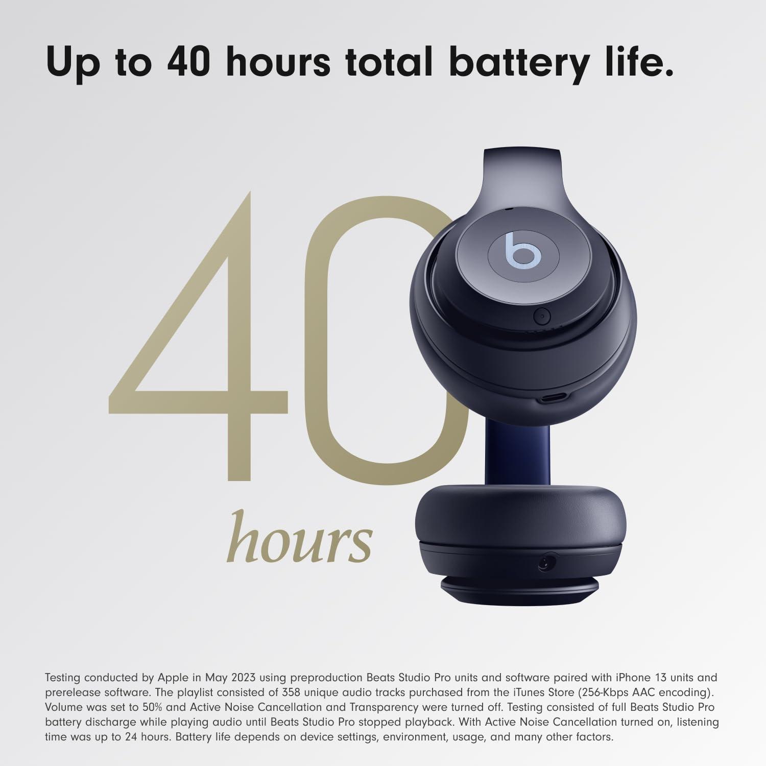 Beats Studio Pro - Wireless Bluetooth Noise Cancelling Headphones - Personalized Spatial Audio, USB-C Lossless Audio, Apple & Android Compatibility, Up to 40 Hours Battery Life - Navy - Image 4