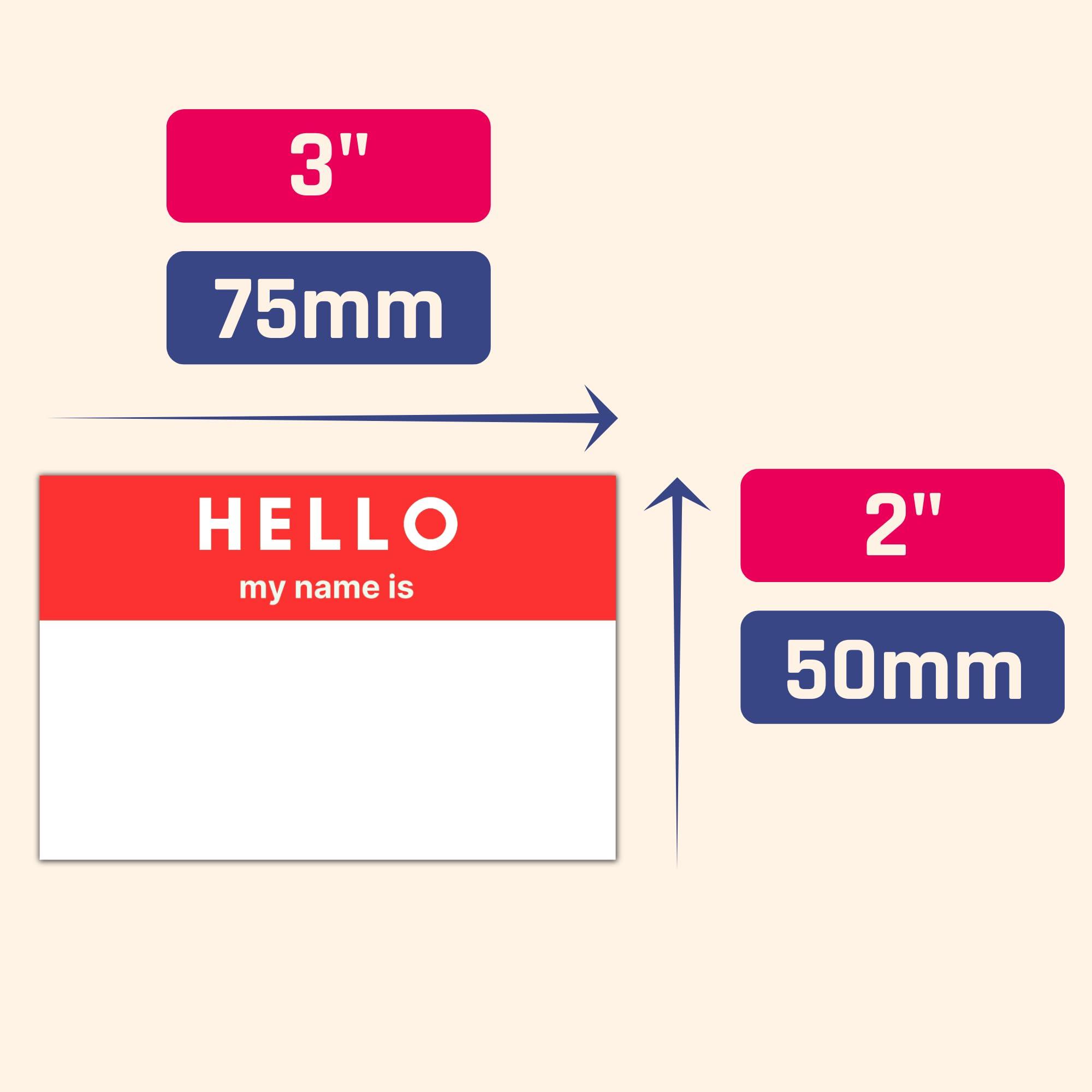 250 Pack - Hello My Name is Stickers, Name Tags Stickers Labels - 3" x 2", 5 Colors - Image 2