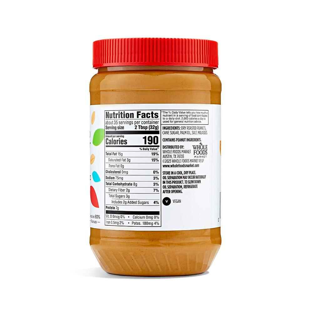 365 by Whole Foods Market, No Stir Creamy Peanut Butter Spread, 40 Ounce - Image 2