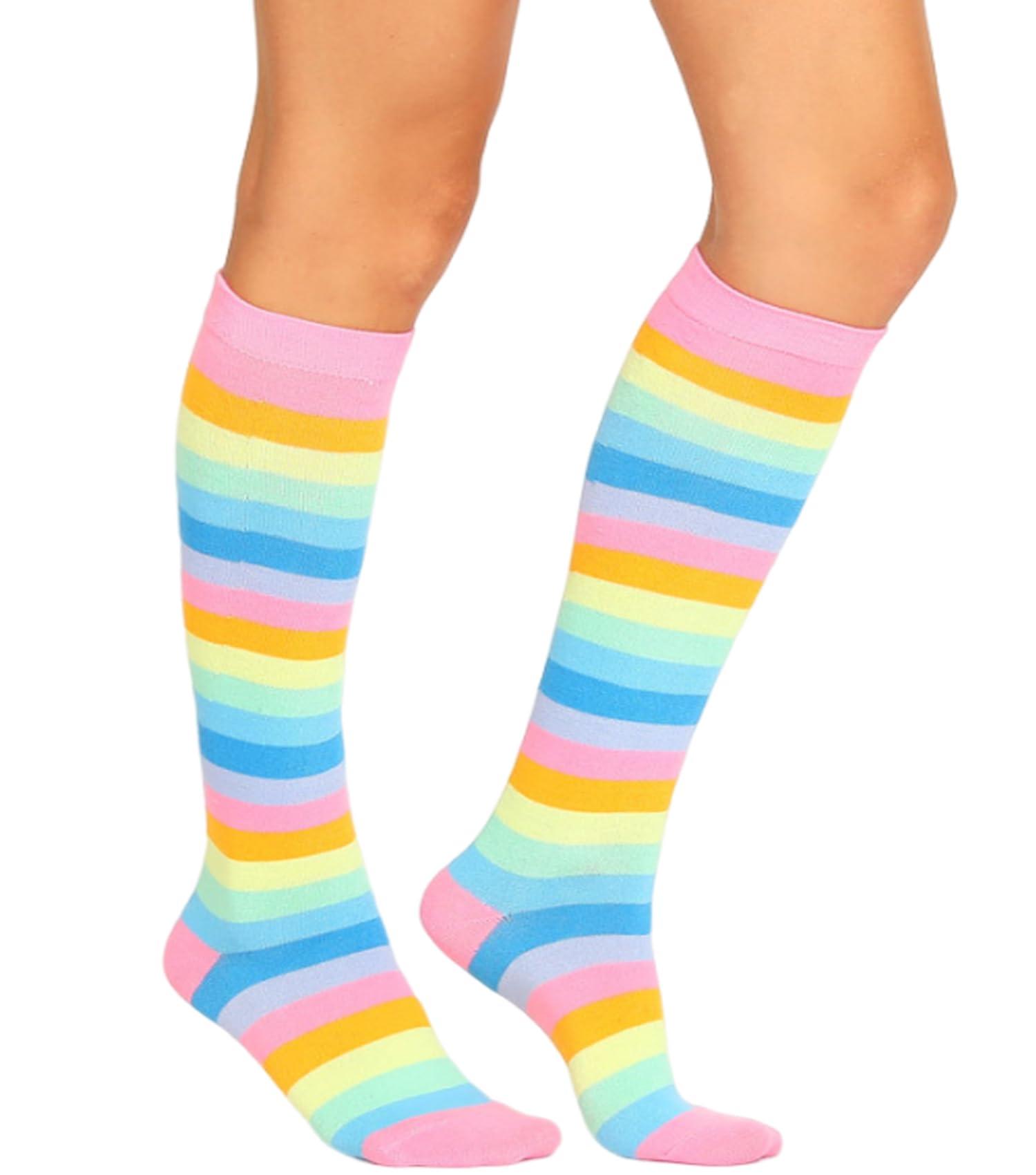 SYYWLYAP Striped Knee High Socks for Women Outdoor Sport Athletic Stripe Casual Tube Socks
