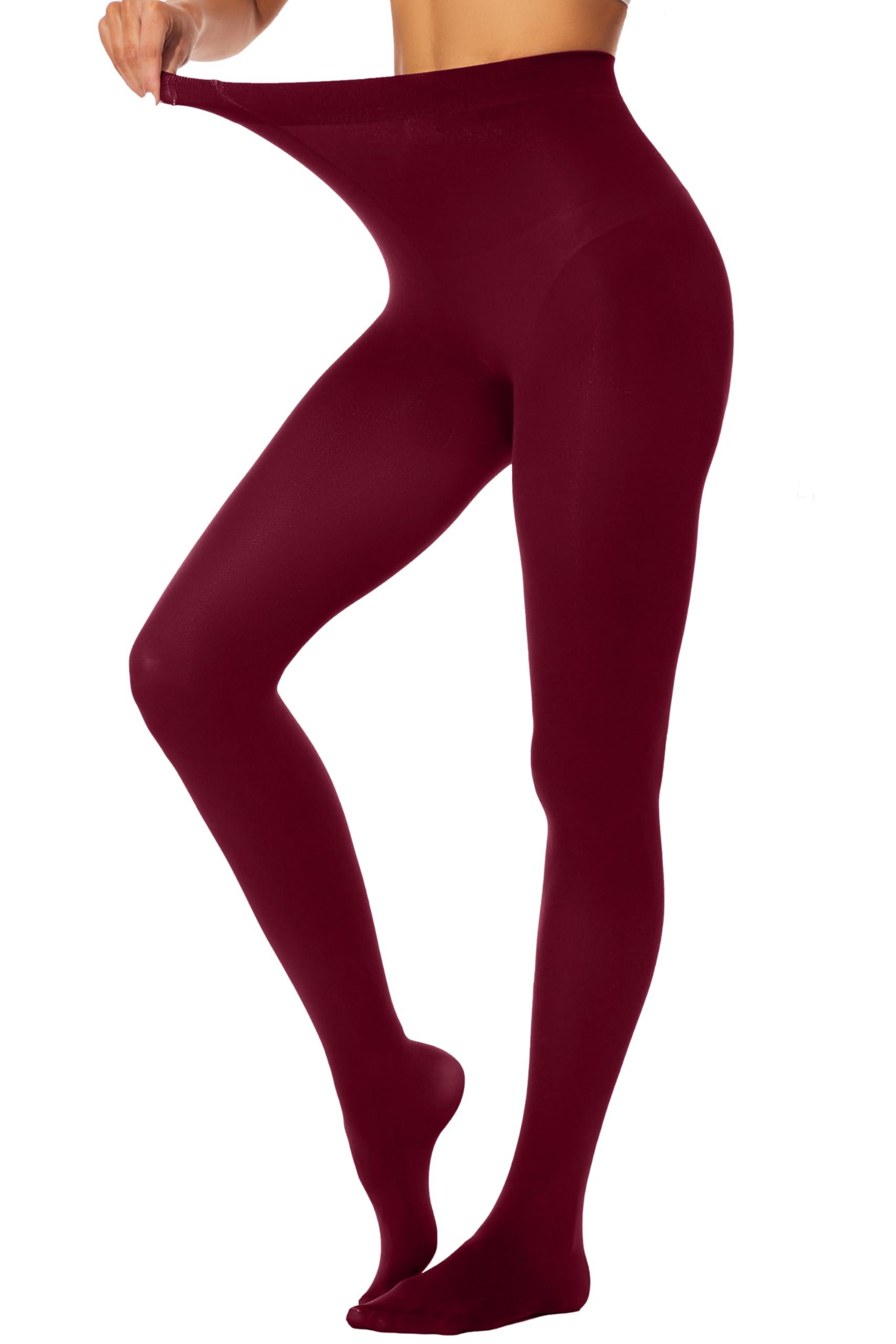 HeyUU Women's 80D Ultra Soft Opaque Tights, High Waist Solid Color Footed Pantyhose with 29 Colors - Image 2
