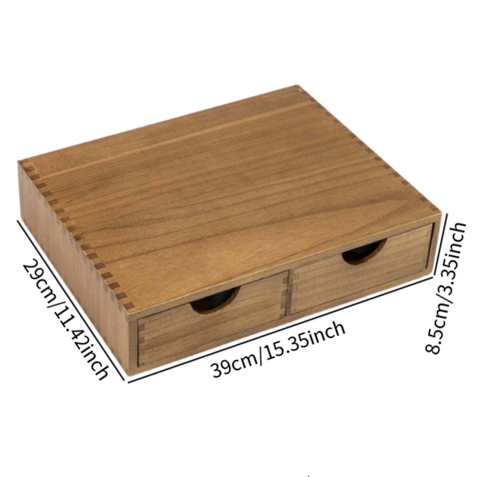 DimyFew Wooden Tea Storage Organizer with Drawer, Multifunctional Coffee Pod Storage Box for Kitchen Office Coffee Bar - Image 3