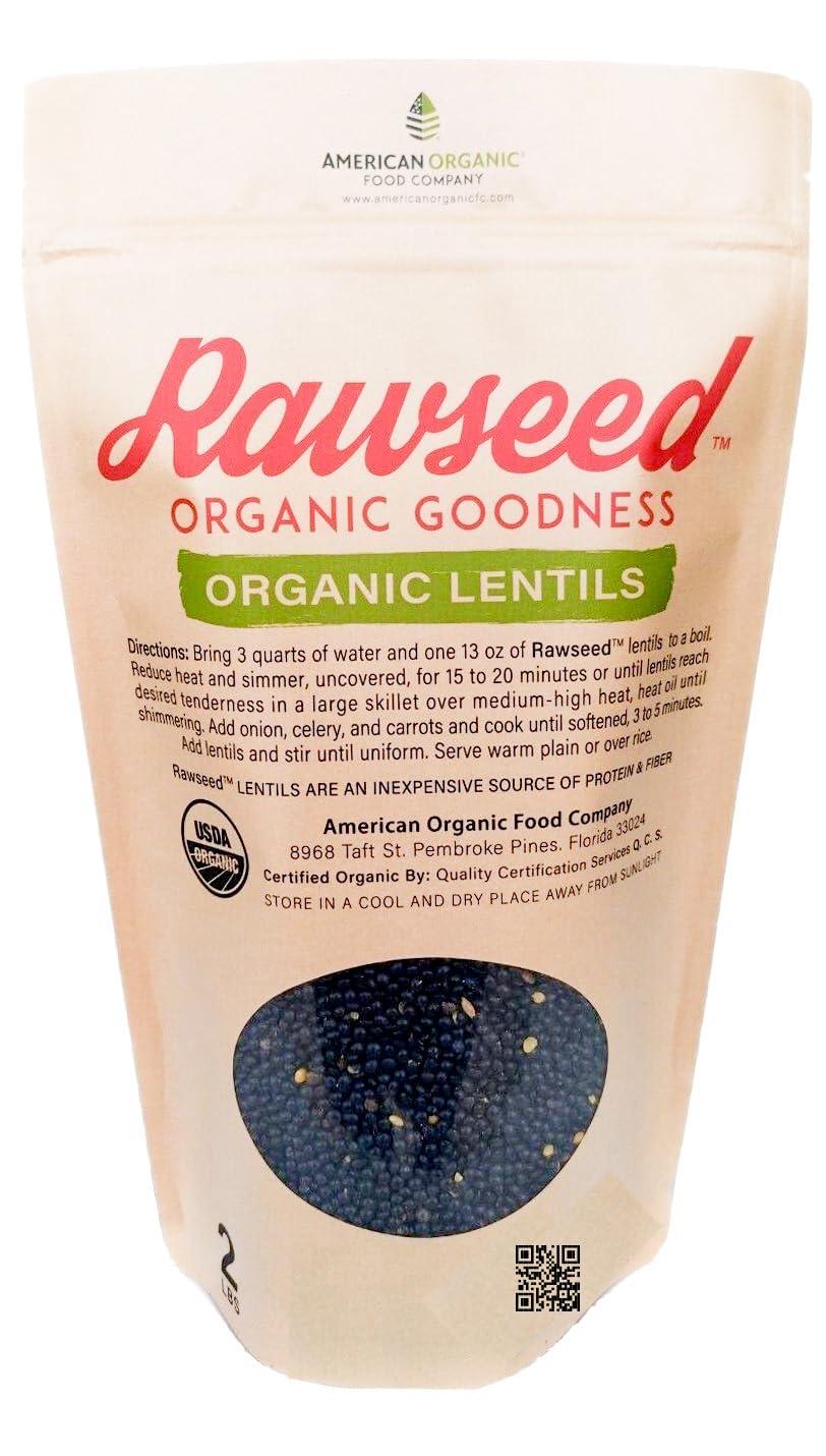 Rawseed Organic Certified lentils Multi-color 2 lb 4 Pack containing: Black, Orange, French, & Brown (1 bag of each). This 4 pack brings in total of 8 lbs of Lentils. - Image 7