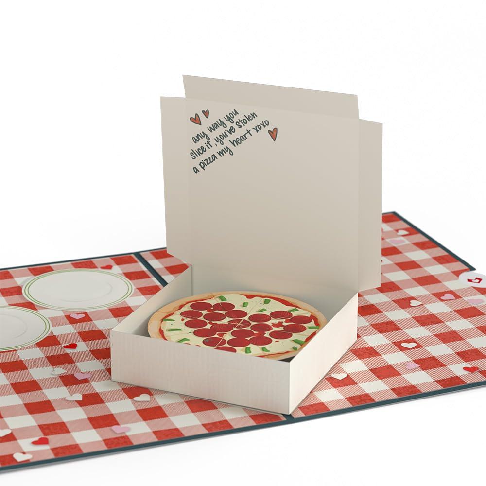 Lovepop Everyday Pop-Up Card for Her, Him - 3D Love Novelty Greeting Cards - Pizza Stolen a Pizza My Heart - 5" x 7" - Blank Notecard & Envelope Included