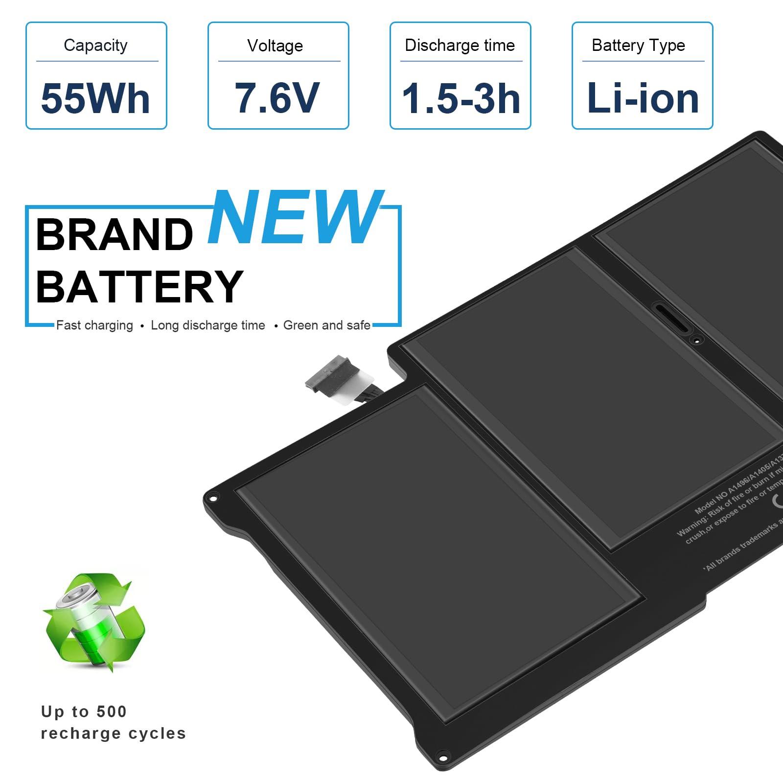 A1466 A1405 battery replacement for MacBook Air 13 inch A1466 (Mid 2012,Mid 2013,Early 2014, Early 2015,2017) A1369(Late 2010, Mid 2011 Version) 7200mAh,fits A1496 A1405 A1377 [Upgraded 3.0] - Image 2