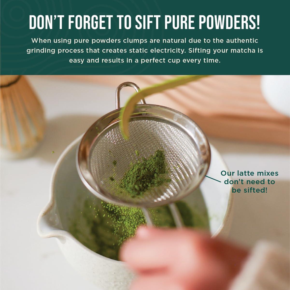 Jade Leaf Matcha Traditional Starter Set - Bamboo Matcha Whisk (Chasen), Scoop (Chashaku), Stainless Steel Sifter, Fully Printed Handbook - Japanese Tea Set - Image 3