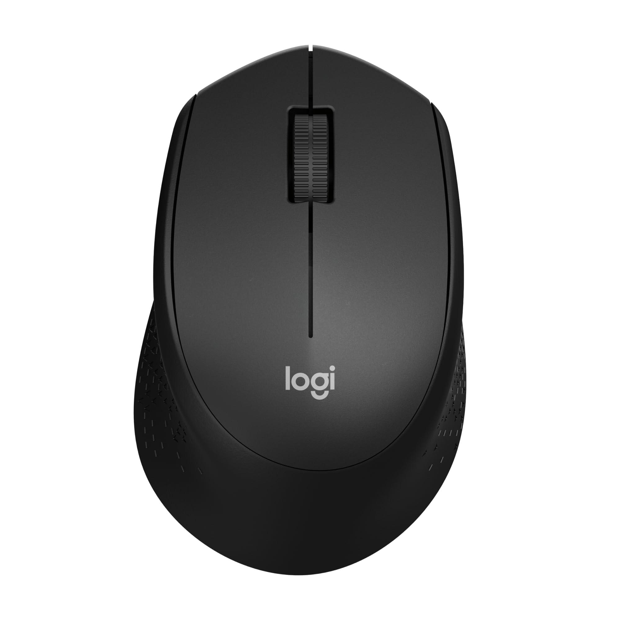 Logitech M330 SILENT Wireless Mouse, 2.4GHz with USB Receiver, Optical Tracking, Quiet & Lightweight, Long Battery Life, for PC, Mac, Laptop, Chromebook - Black