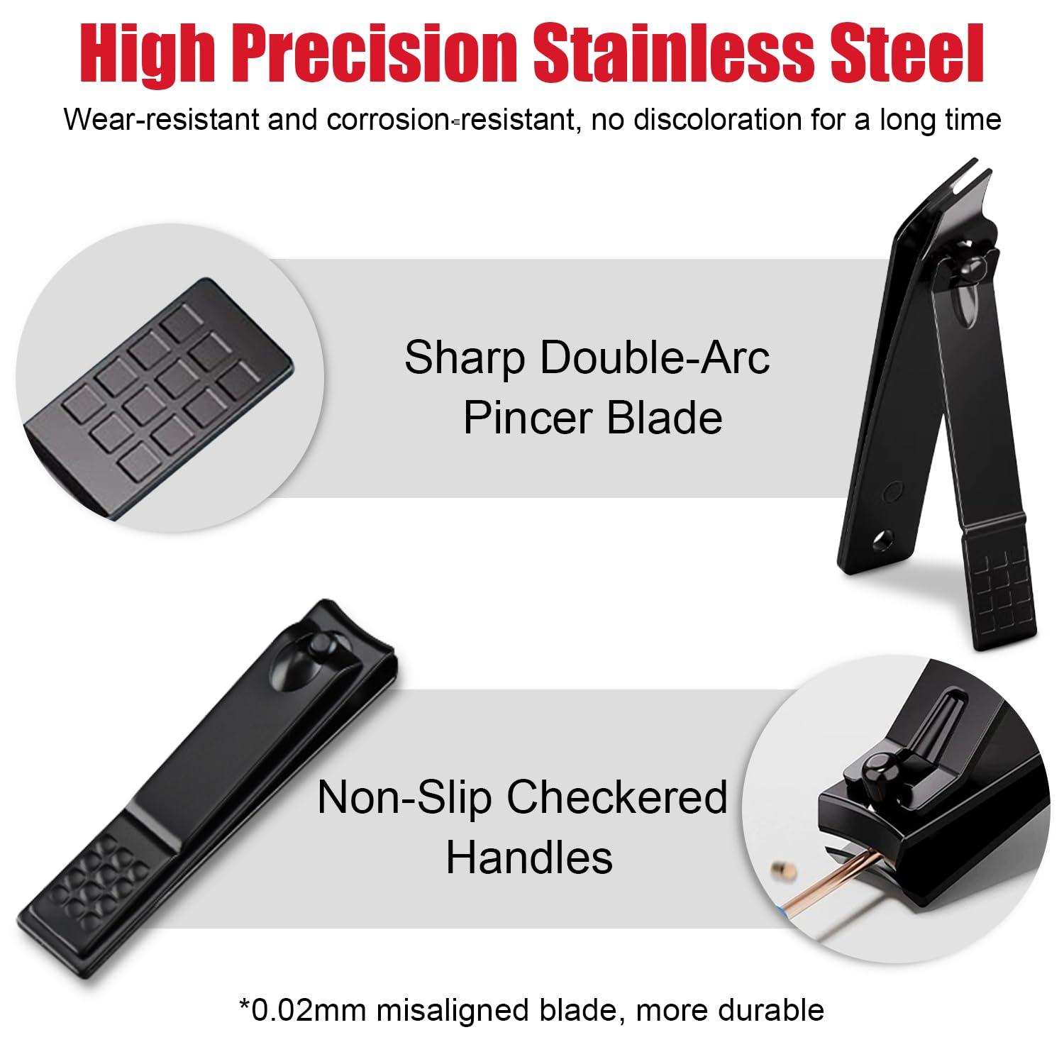 Manicure Set 10 in 1 Mens Gifts Travel Nail Clippers Set for Him, Mens Grooming Manicure Kit Pedicure Tools for Men Women Girls Boys Parents Husband Wife with Black Leather Case - Image 7