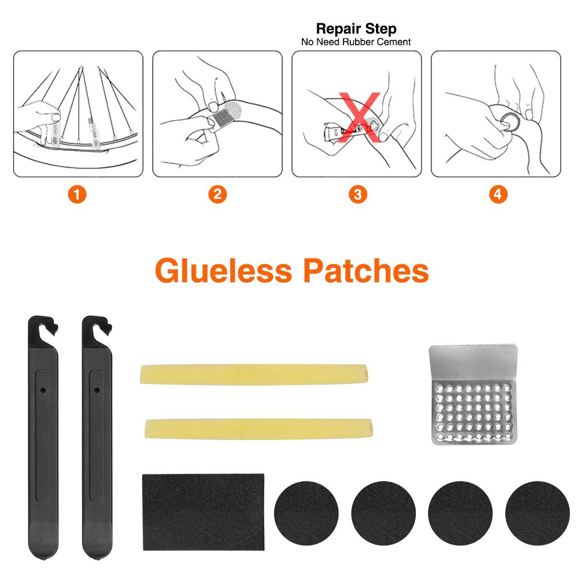 Bicycle Repair Bag With Tire Pump, Portable Tool Kit for Camping Travel - Patches, Inflator, Maintenance Essentials All in One Safety Kit - Image 4