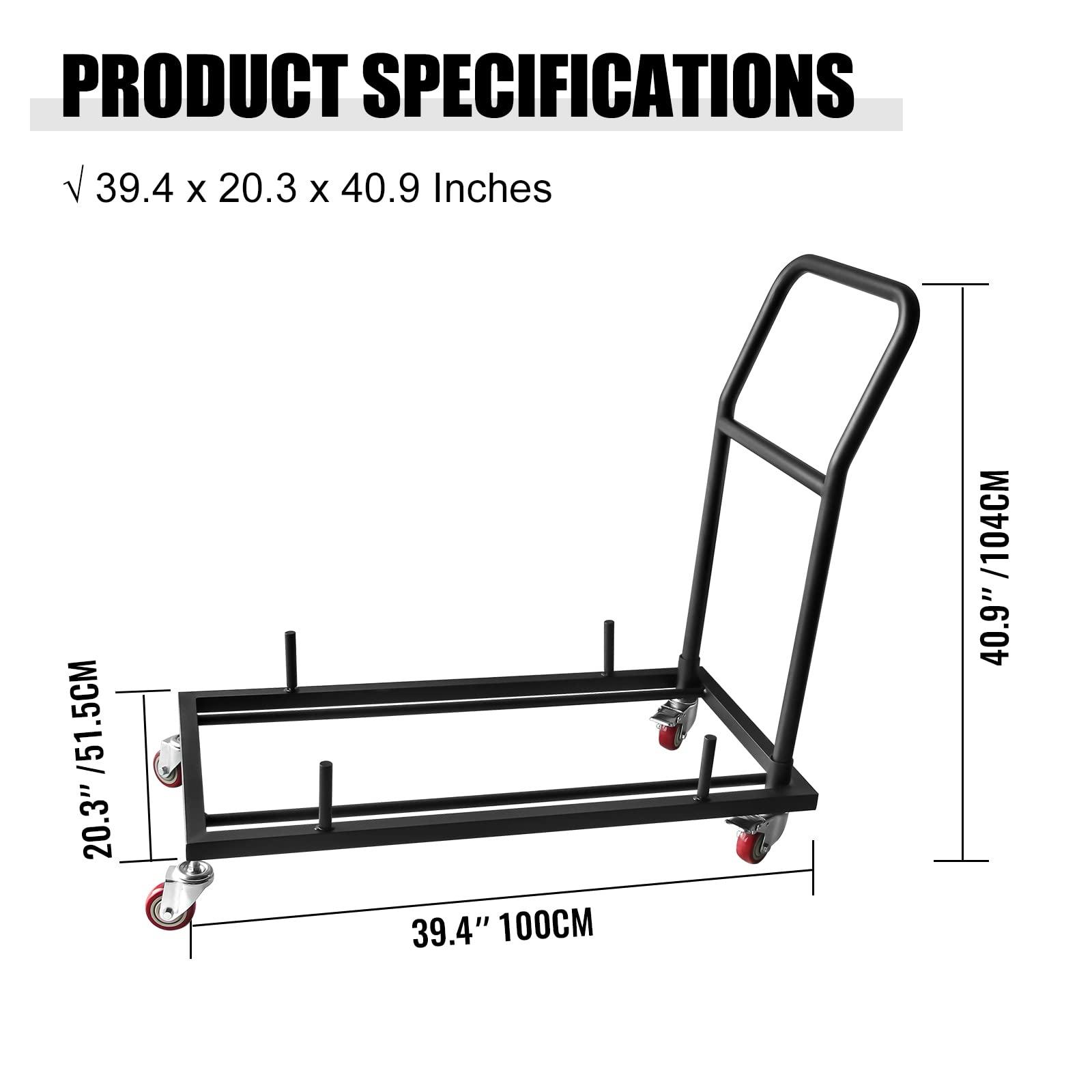 Hasopy Folding Chair Dolly for Folding Chairs with 2 Swivel Casters, L-Shaped Steel Folding Chair Racks for Restaurant & Home Kitchen, Foldable Chair Storage Cart Commercial - Image 2