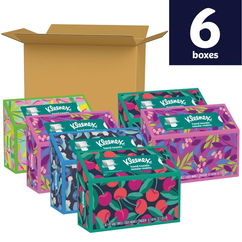 Kleenex Disposable Paper Hand Towels, 6 Boxes, 60 Tissues per Box (360 Total Tissues), Packaging May Vary - Image 3