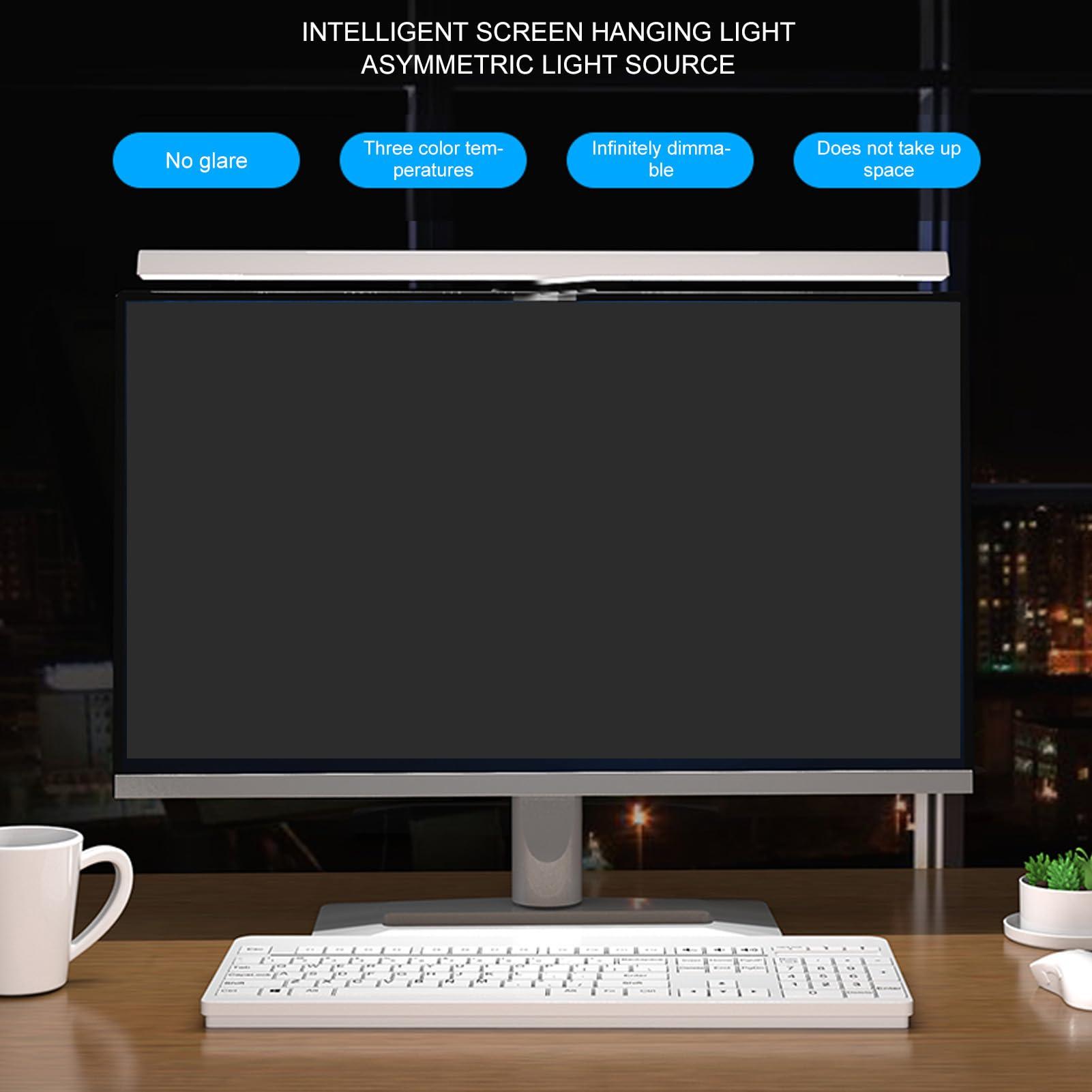 Monitor Light Bar, 19.7in Light Bar with Clamp, 3 Switchable Light Modes and Touch Control, No Screen Glare Monitor Desk Lamp for Work and Office (White) - Image 7
