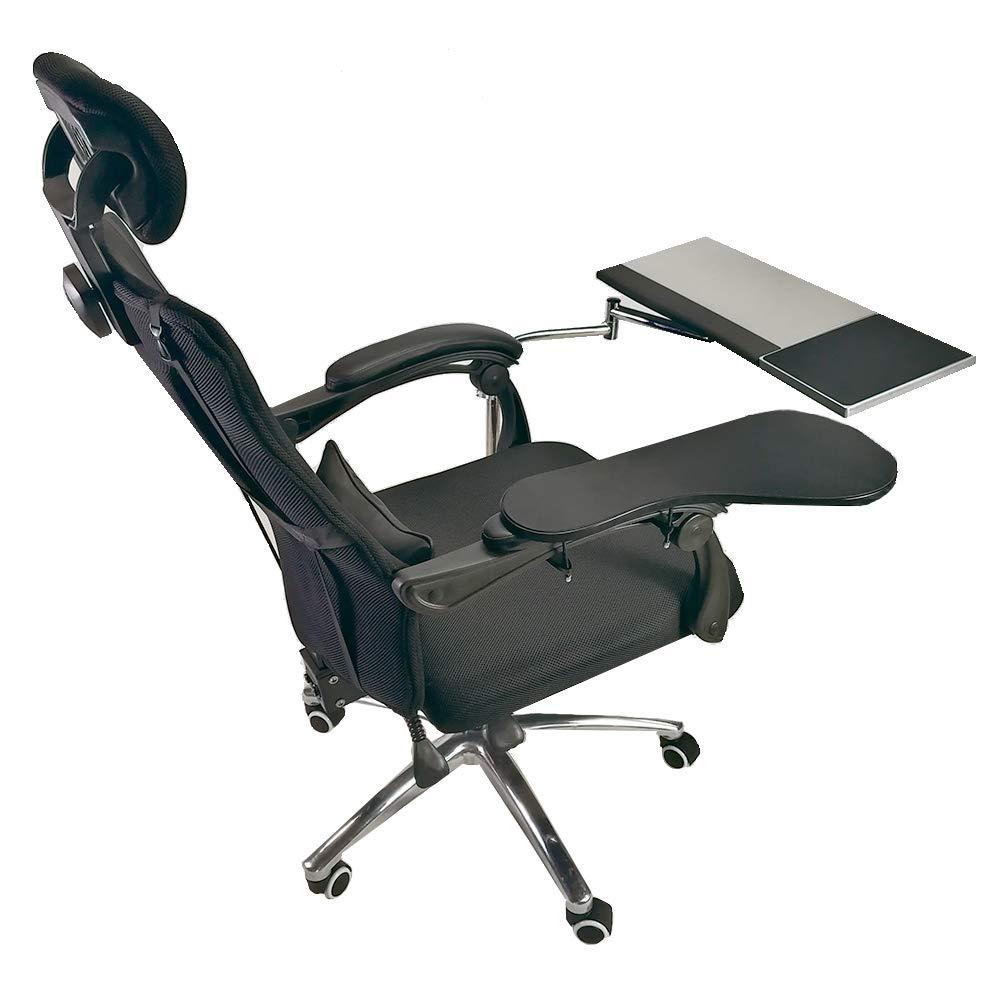 Laptop Mouse Stand Mount Workstation Video Game Chair or Round Bar Mounted Keyboard Tray PC Platform Armrest Wrist Rest Pad 360° Adjustable Fall Prevention Home Office Computer Furniture supplies gift