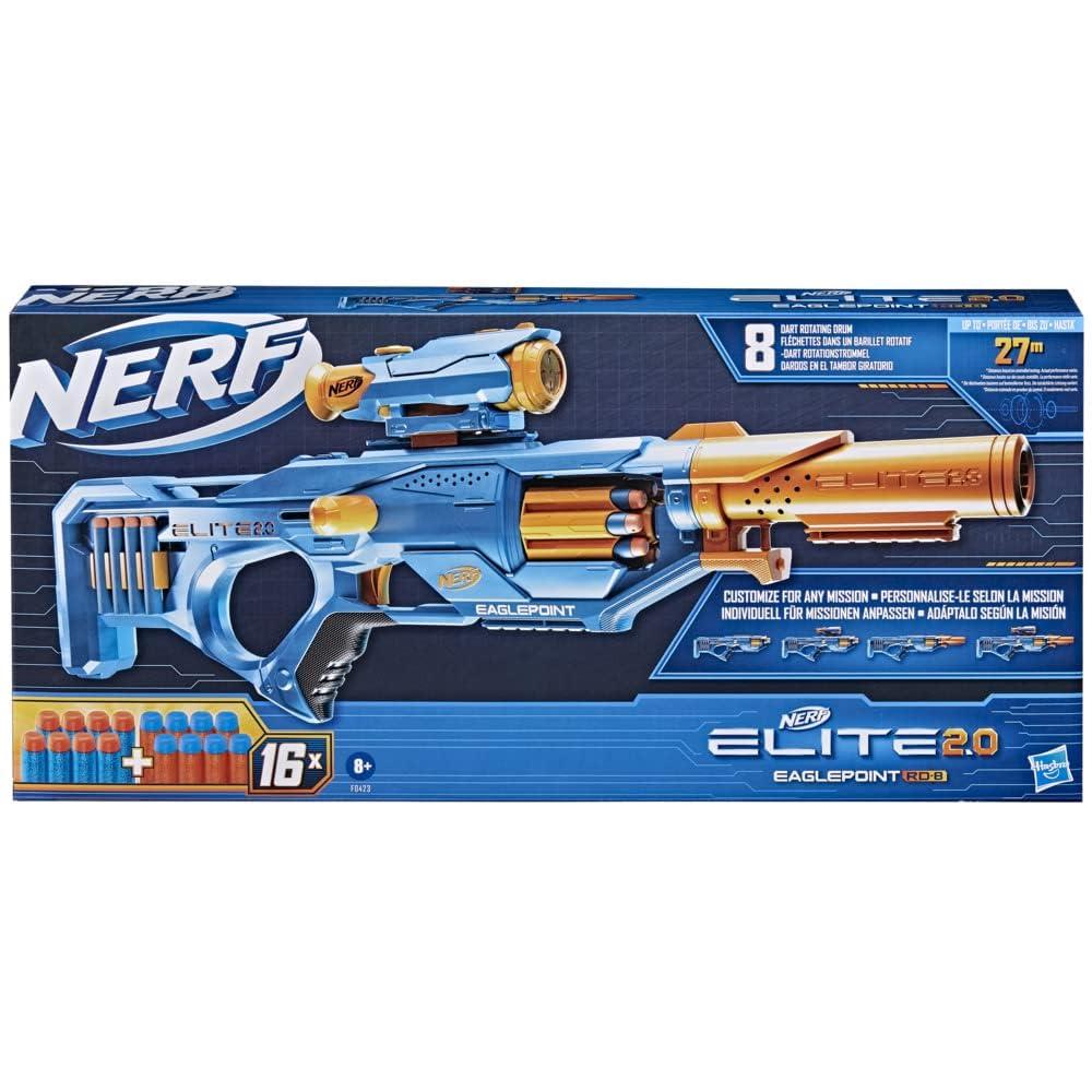 Hasbro Nerf Elite 2.0 Eaglepoint RD-8 Water Blaster, Super Soakers for Kids, 16-Dart Capacity, Travel Outdoor Summer Toys, Fun for Ages 8+ - Image 4