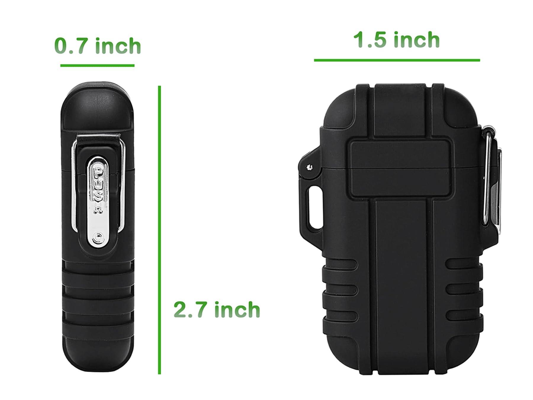 2 Pack Waterproof Lighter Outdoor Windproof Torch Lighters Dual Arc Butane Electric Lighters USB Rechargeable Lighters Flameless Plasma Lighter Camping Hiking Adventure Survival Tactical Gear - Image 7