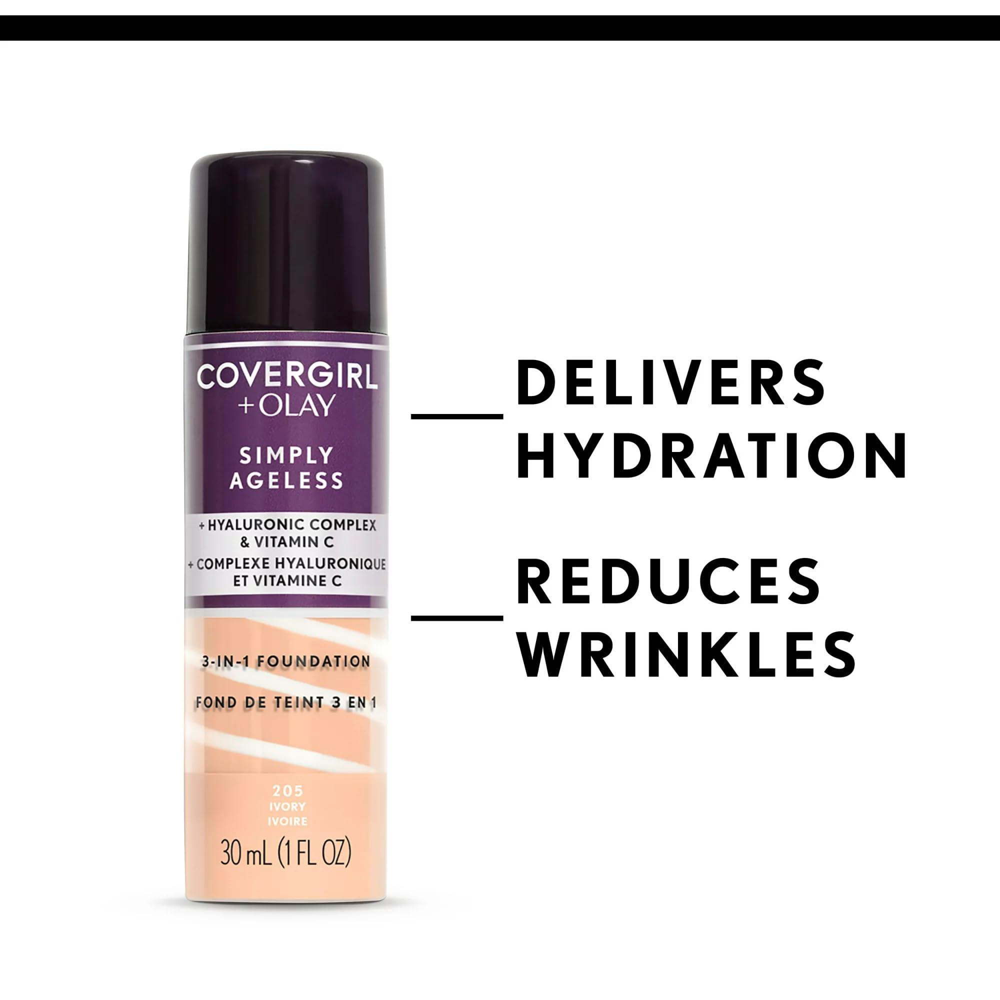 COVERGIRL+Olay Simply Ageless 3-in-1 Liquid Foundation Classic Ivory, 1 Ounce (packaging may vary) - Image 6
