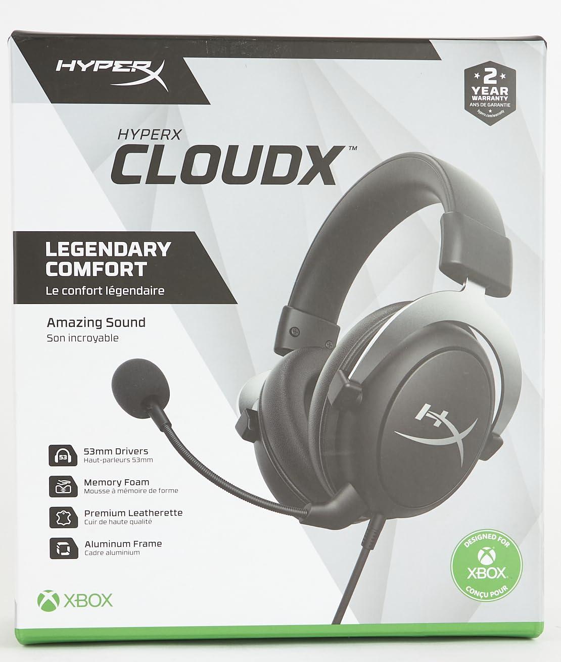 HyperX CloudX, Official Xbox Licensed Gaming Headset, Compatible with Xbox One and Series X|S, Memory Foam Ear Cushions, Detachable Noise-Cancelling Mic, in-line Audio Controls,Black/ Silver - Image 9