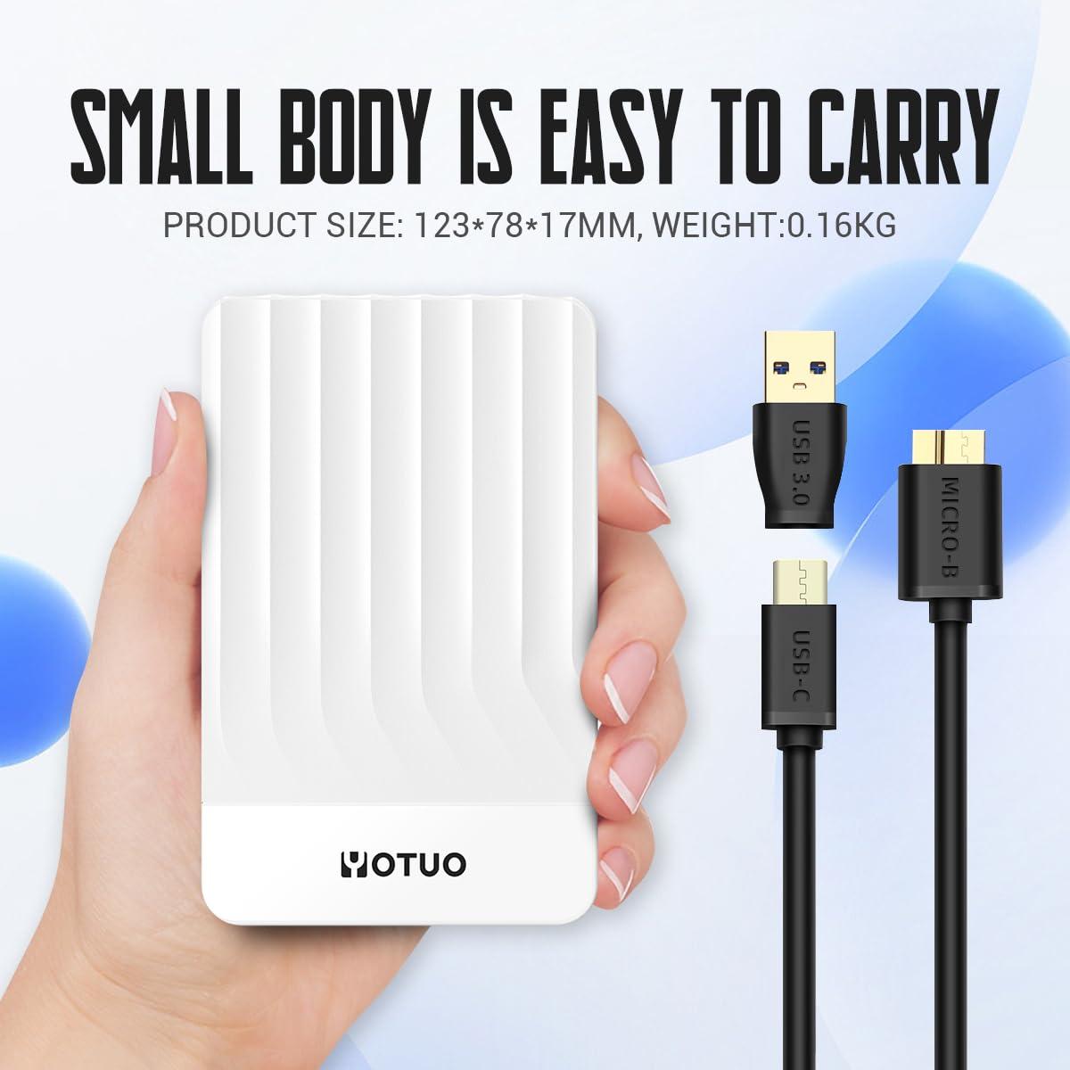 YOTUO Portable External Hard Drive Storage Expansion Mobile HDD USB 3.0 for PC, Mac, Desktop, Laptop, PS4, PS5, Xbox One X/S, Xbox 360, Xbox Series X/S, Office & Game (White, 320GB) - Image 6