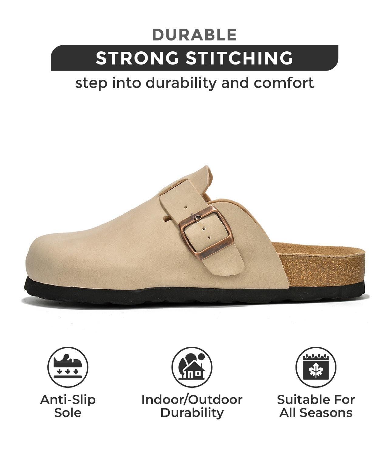 Project Cloud Genuine Leather Footbed Clogs for Women - Memory Foam Arch Support Slippers for Women - Trendy Slip-ons Women's Mules & Clogs Sandals (Benton) - Image 3