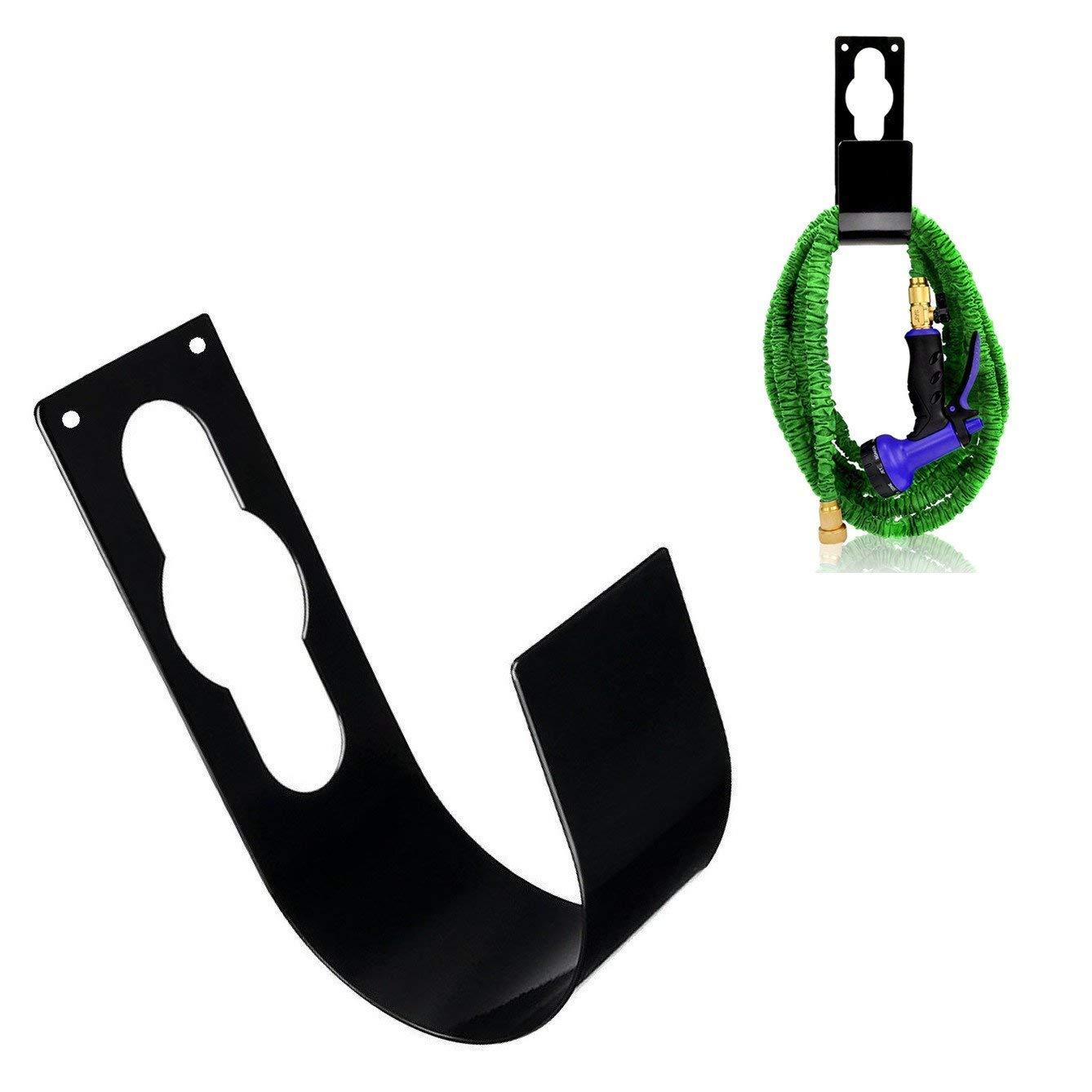 Ebliiny Garden Hose Hanger Wall Mount Heavy Duty Hose Holder Hook for 150ft 100ft 75ft 50ft Expandable Hose (Large, Black) - Image 4