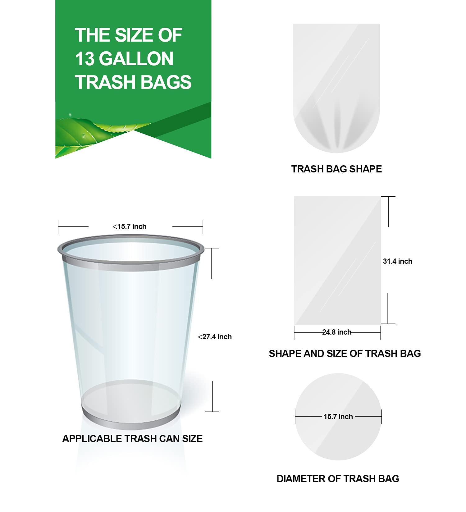 FORID 13 Gallon Trash Bags - Clear Plastic Garbage Bag Unscented Tall Medium Can Liners for Kitchen Office Home Waste Basket 5 Roll 55 Liters 80 Counts - Image 2