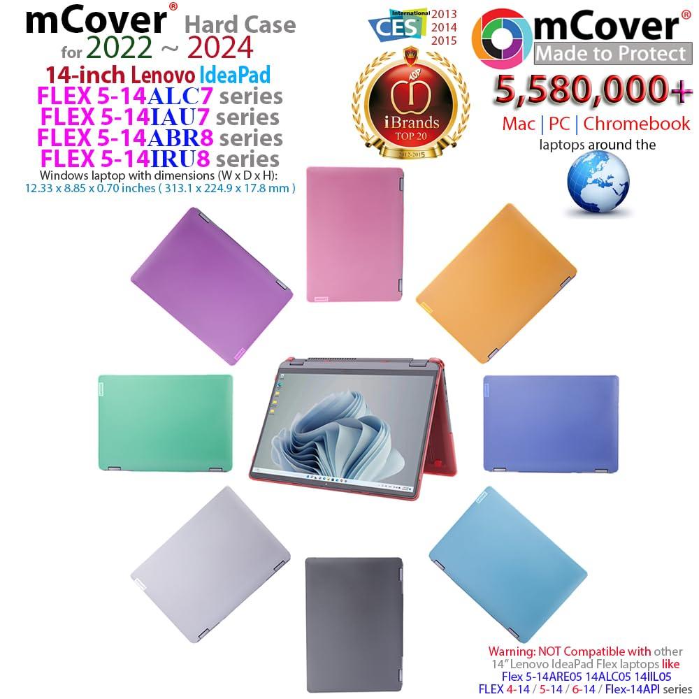 mCover Hard Case Only Compatible for 2022-2024 14" Lenovo IdeaPad Flex 5 Windows 14ALC7 / 14IAU7 / 14ABR8 / 14IRU8 Series Convertible Laptop Computers (NOT Fitting Other Models) -Black - Image 2
