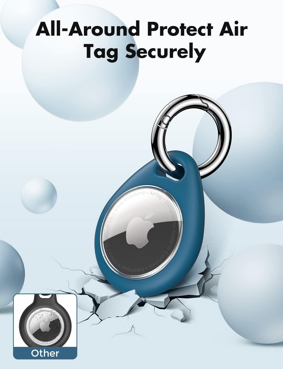 UNBREAKcable AirTag Holder for Apple - 4 Pack Air Tag Case [Fit Tightly Design] [Easy to Install] [Hold Securely] Waterproof TPU Protective Cover with Metal Keychain for Kids,Pet,Luggage,Backpack,Keys - Image 7
