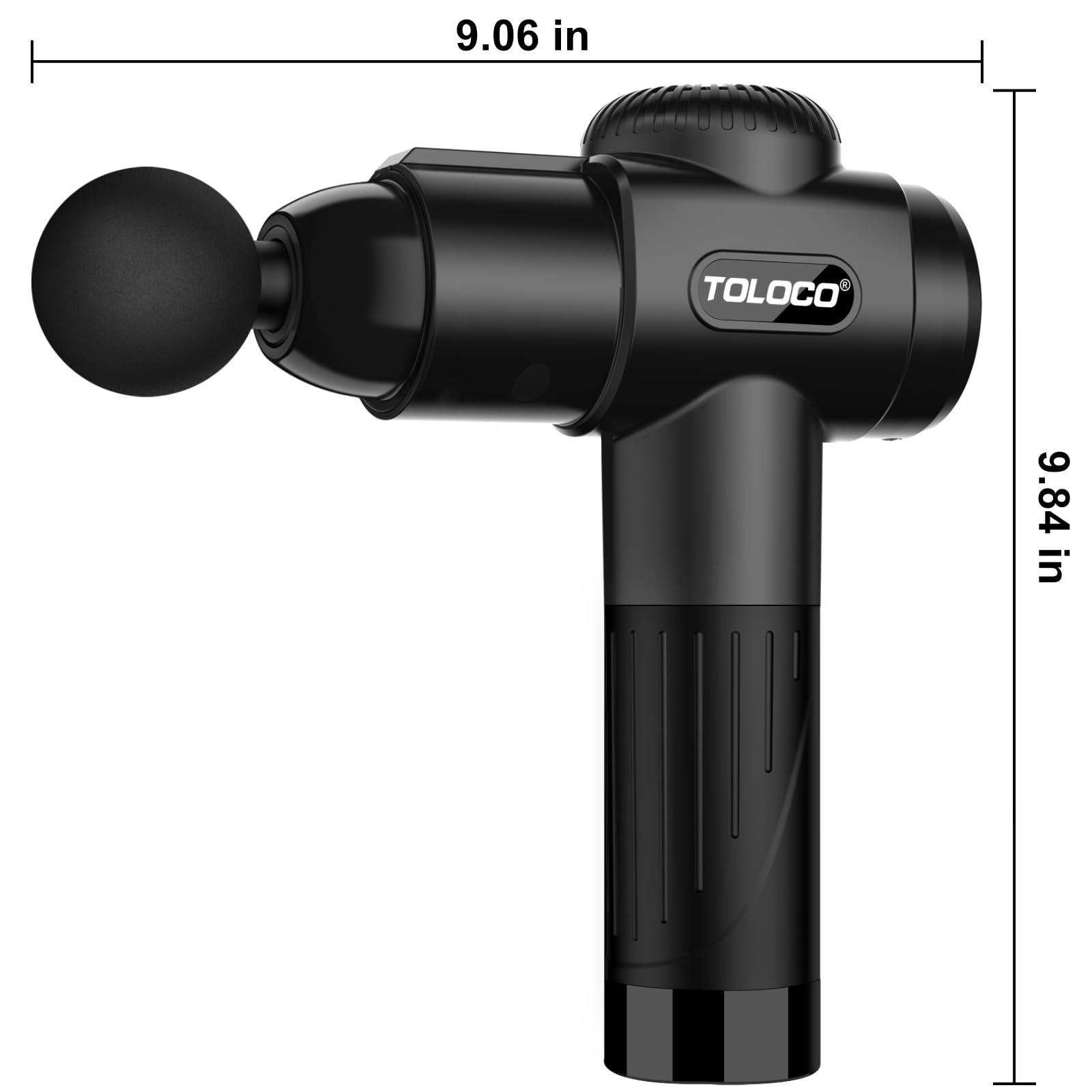 TOLOCO Massage Gun, Deep Tissue Back Massage for Athletes for Pain Relief, Percussion Massager with 10 Massages Heads & Silent Brushless Motor, Gifts for Fathers Day, Black - Image 9