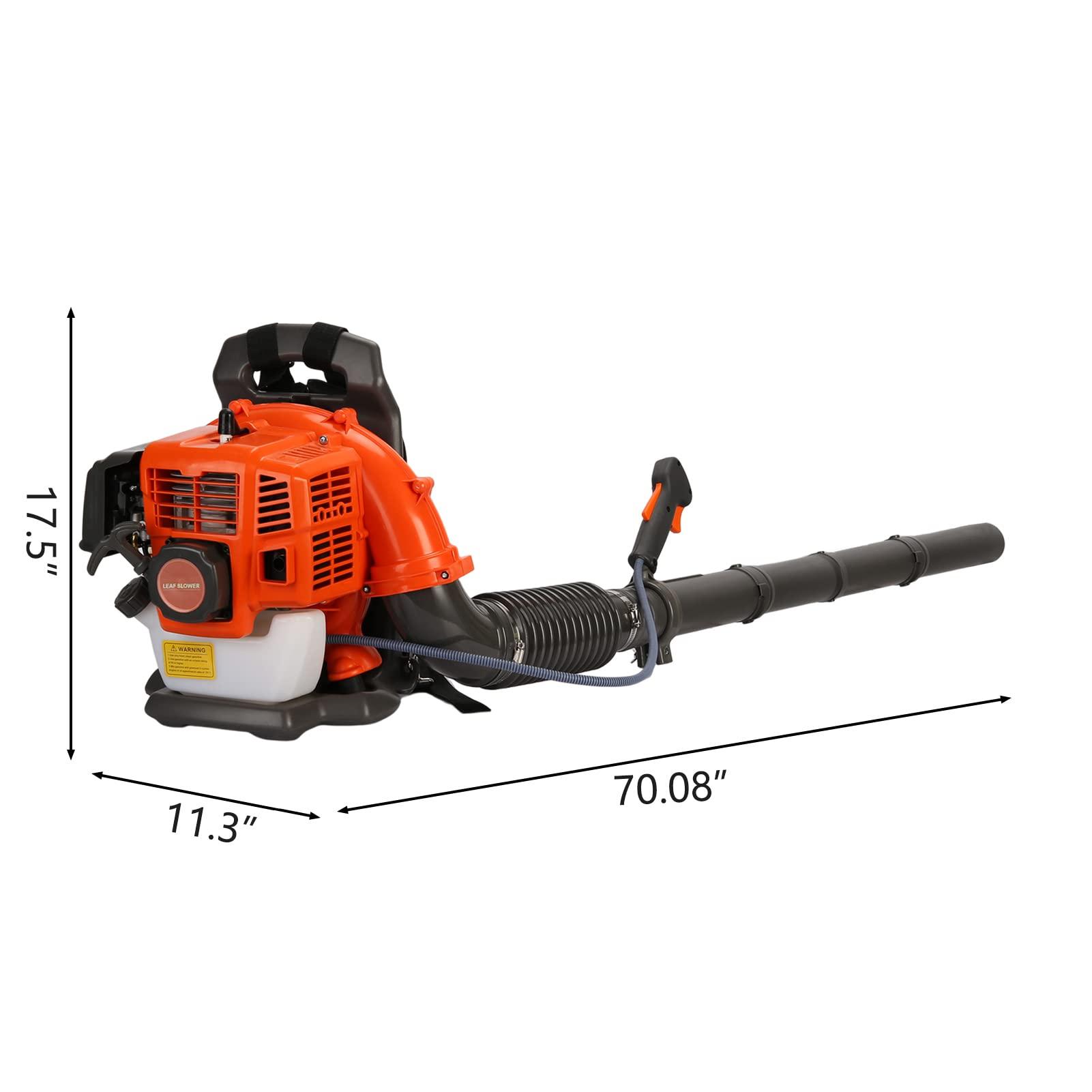 Backpack Gas Powered Leaf Blower, 52CC 550CFM 3HP 2 Stroke Grass Lawn Blower Air Cooling Gasoline Backpack Grass Blower with Air-Cooled, Snow Blower for Outdoor (550CFM 52CC) - Image 3
