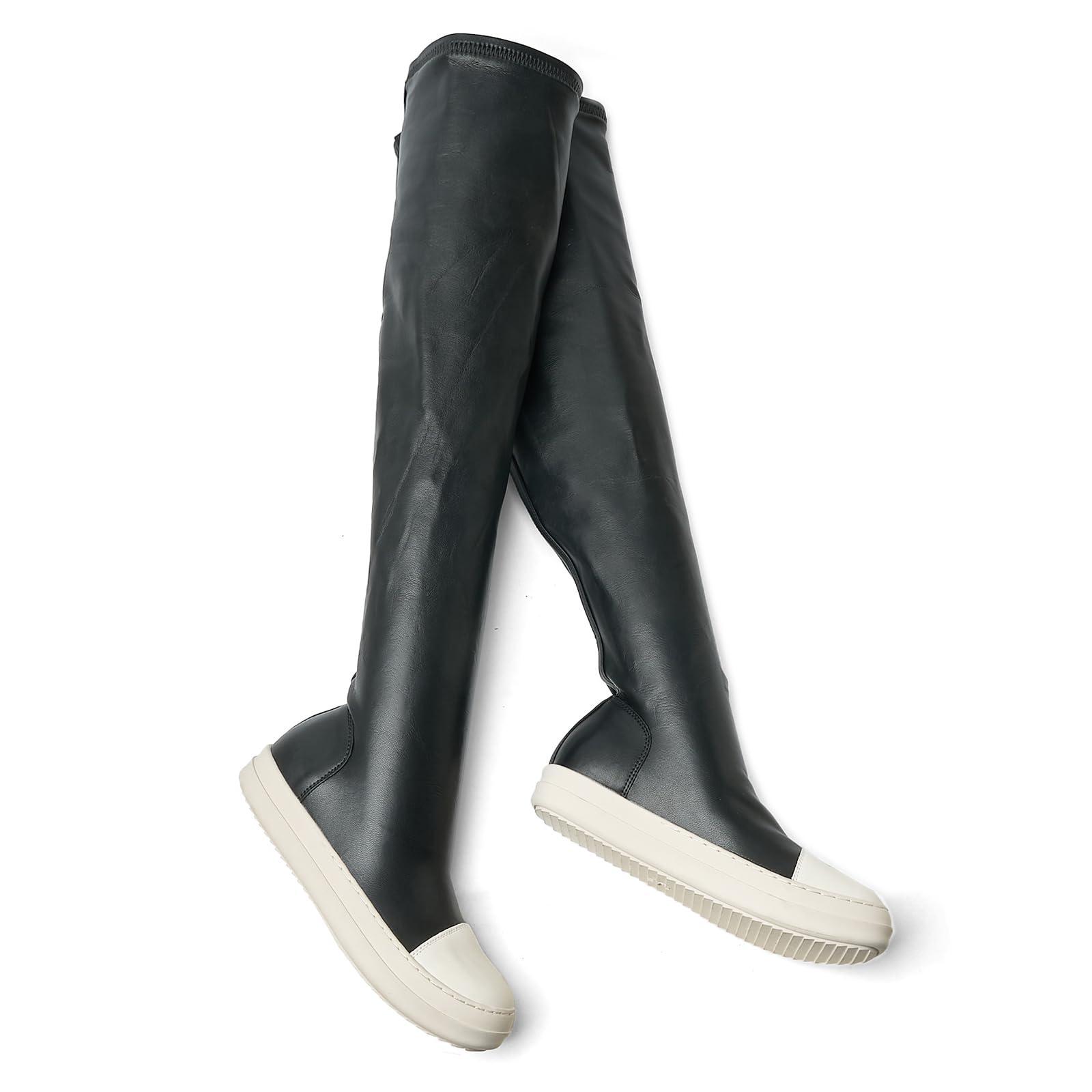 Kluolandi Women's Stretch Flat Over The Knee Thigh High Boots Comfort Knee-high Sneakers - Image 4