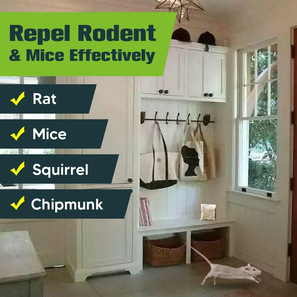 NJKPUYT Rodent Repellent Pouches, Rat Repellent, Mouse Repellant, Natural Mice Repellant Indoor, Peppermint Oil to Repel Mice and Rats,Rat Deterrent, Keep Mice Away, Powerfully&Effectively-8P - Image 2