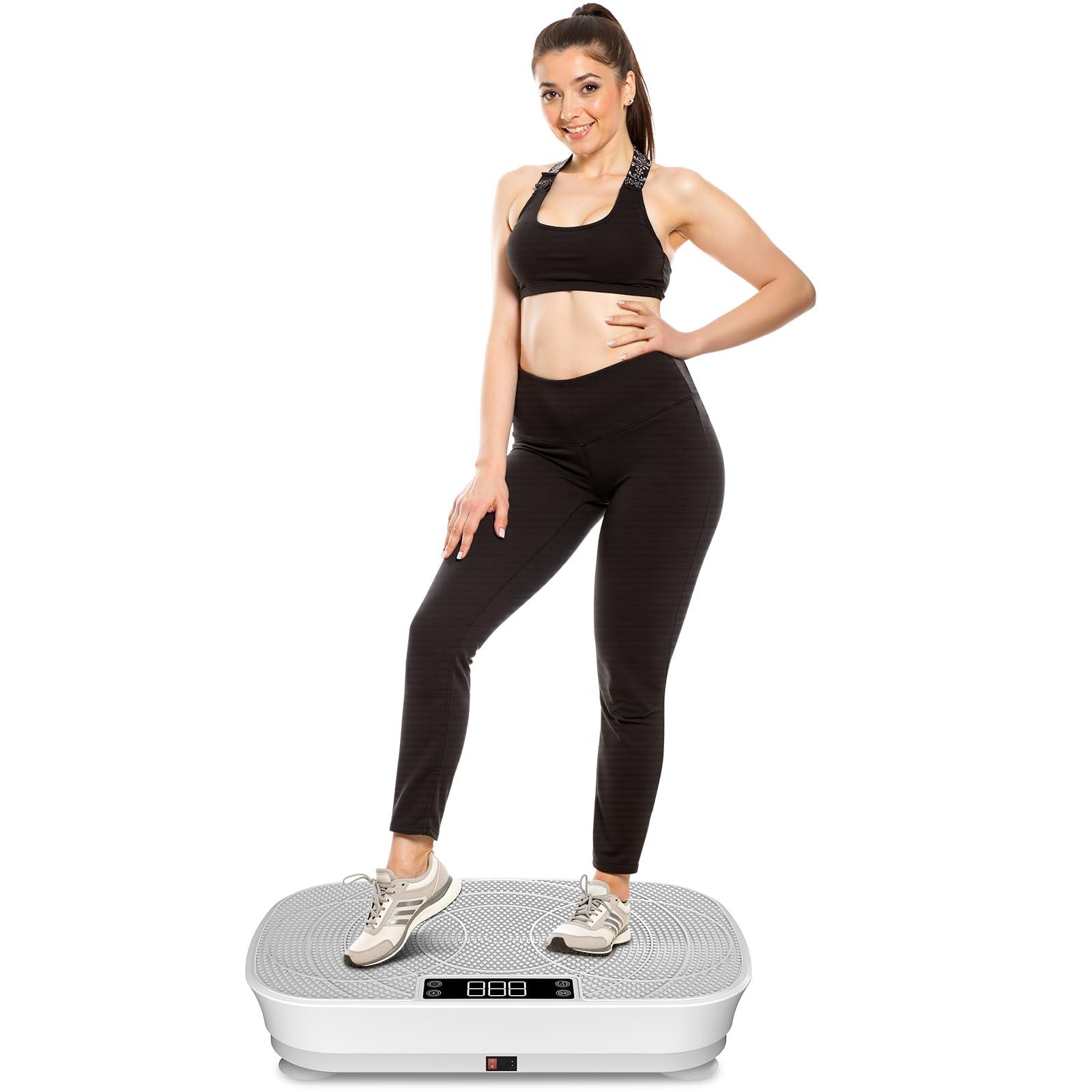 Vibration Plate Exercise Machine - Bluetooth Music & 400LBS Capacity Vibration Plate for Lymphatic Drainage & Weight Loss with 99 Speed Levels, Whole Body Vibration Plate for Home Fitness
