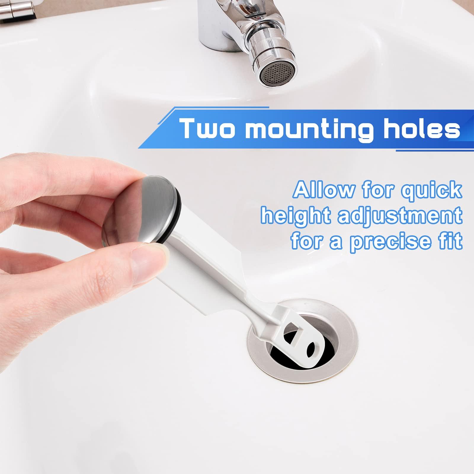 Enhon 2 Hole Pop Up Stoppers, Chrome Bathroom Sink Stopper fits Most Pop Up Drain Design, 4-1/2 Inch Tall, 1-3/8 Inch Cap Diameter, with Gasket Seal, Compatible with PF WaterWorks PF0240 (3 Pack) - Image 5