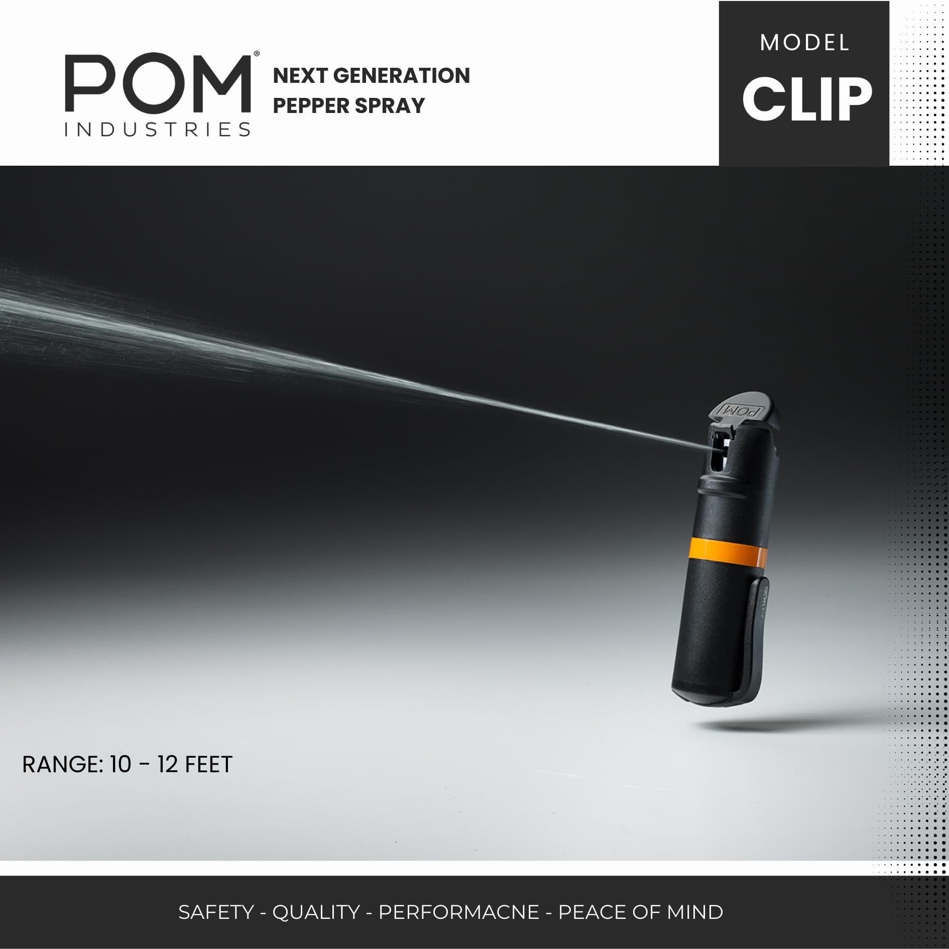 POM Pepper Spray Combo Pack, Keychain & Clip Model, Max Police Strength OC Formula, Quick Key Release, Flip Top Safety, 10 ft Range, 25 Bursts, 0.5 fl oz, Compact Tactical Design for Everyday Carry - Image 6