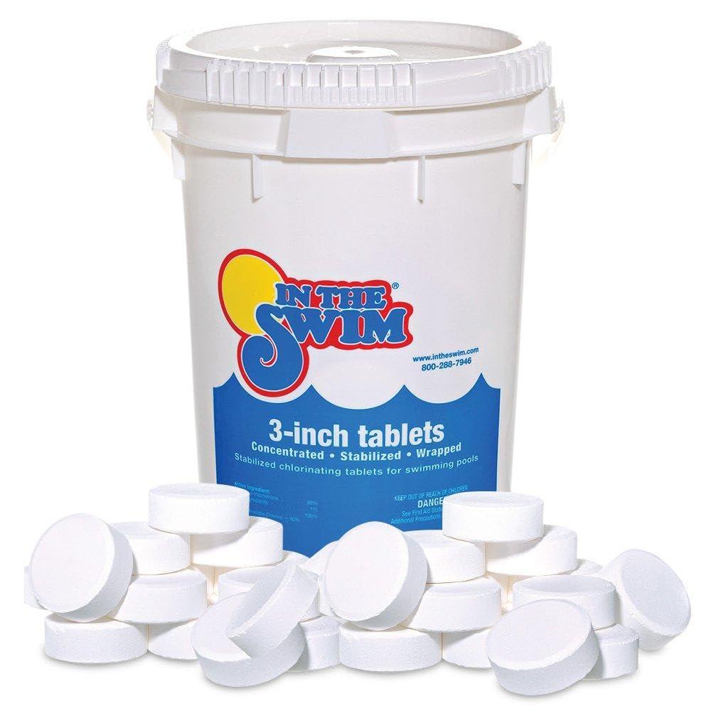 In The Swim 3 Inch Stabilized Chlorine Tablets for Sanitizing Swimming Pools - Individually Wrapped, Slow Dissolving - 90% Available Chlorine - Tri-Chlor - 50 Pounds - Image 2
