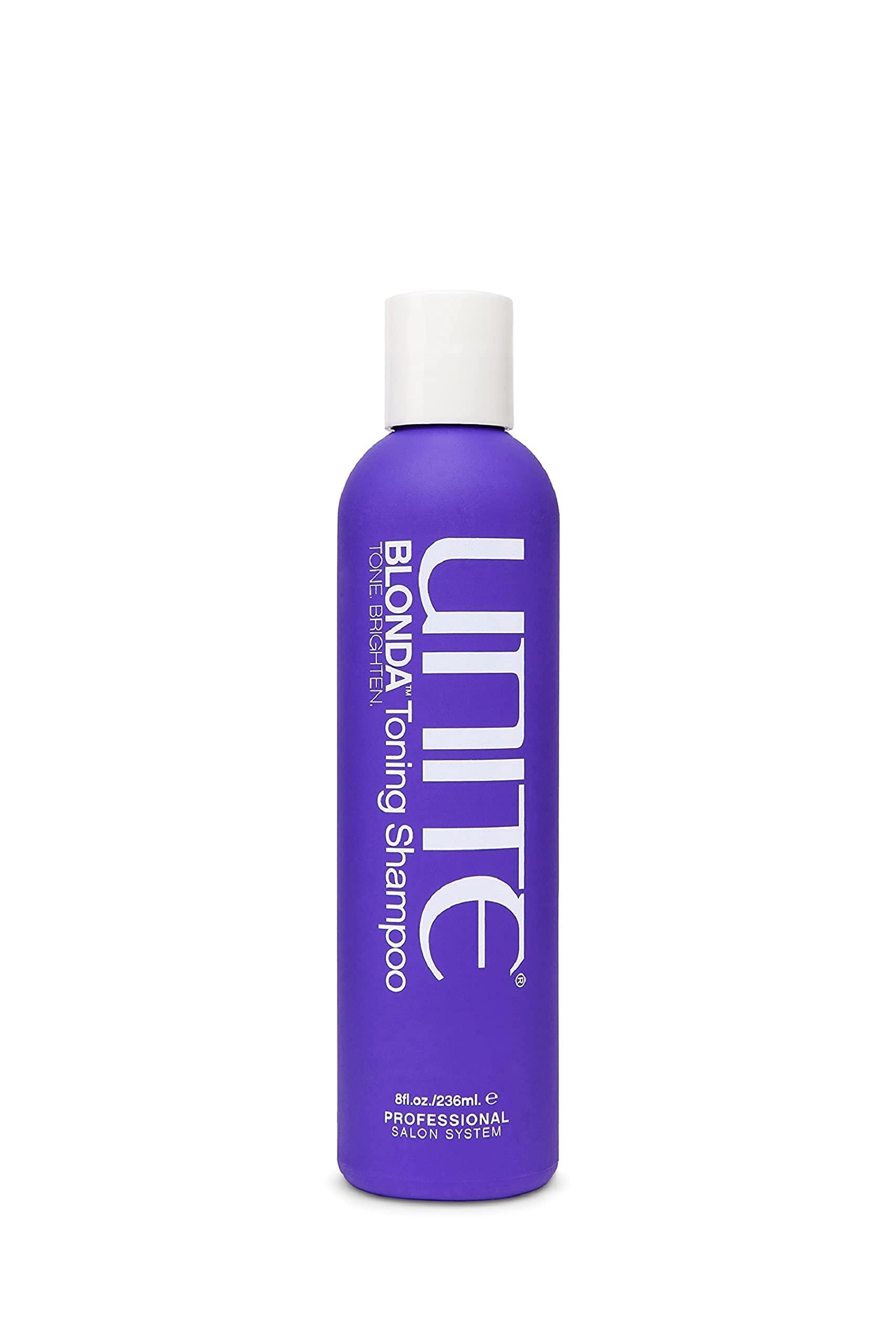 UNITE Hair – BLONDA Toning Shampoo – Tones Brass In 60 Seconds – Cleanses, Brightens, Blonde, 8oz