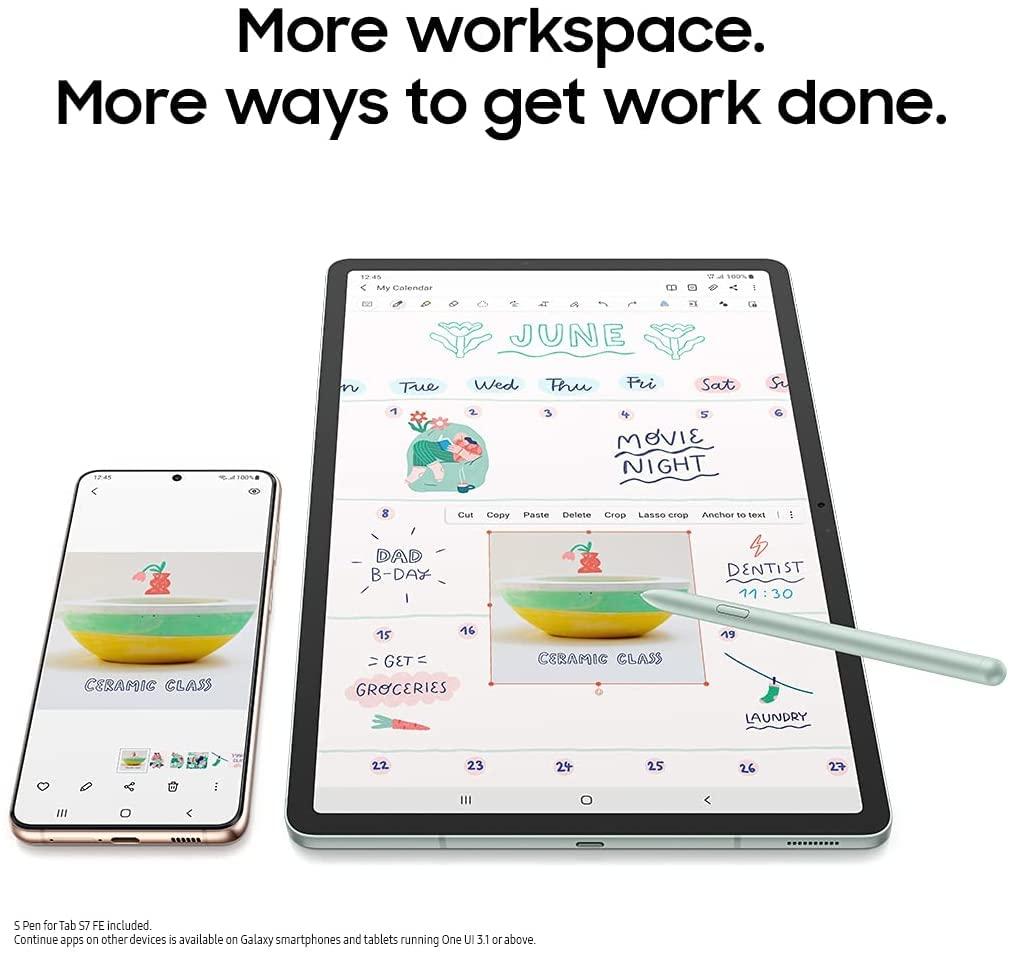 SAMSUNG Galaxy Tab S7 FE 12.4” 256GB WiFi Android Tablet, Large Screen, S Pen Included, Multi Device Connectivity, Long Lasting Battery, US Version, 2021, Mystic Green - Image 3