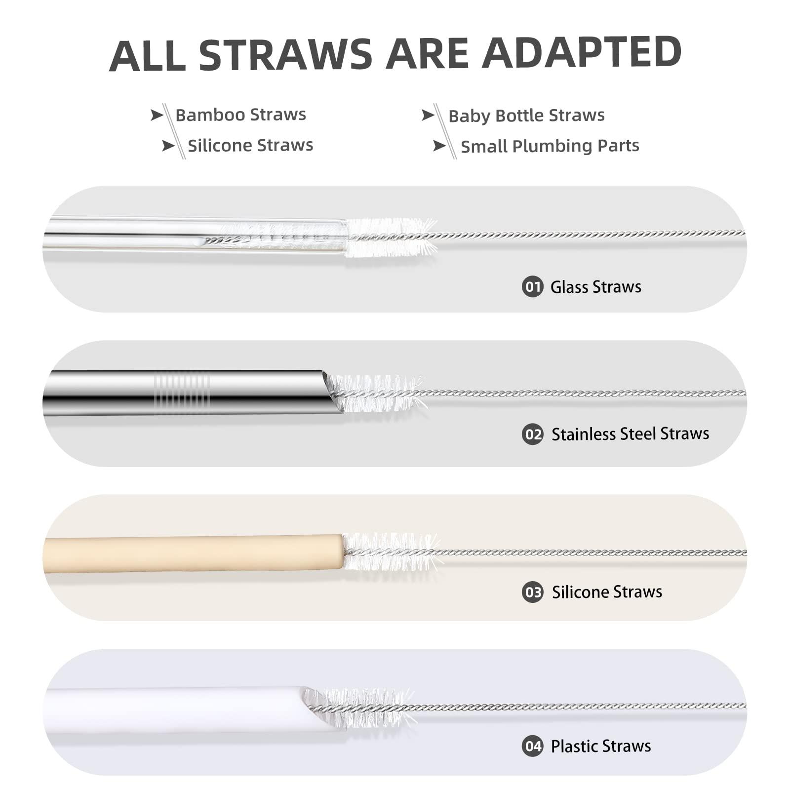 Hiware Straw Cleaner Brush Set, 8-Piece Long Cleaning Brush for Straws on Tumbler, Water Bottle, Sippy Cup, and Pipes, Tubes or Hummingbird Feeders - Image 5