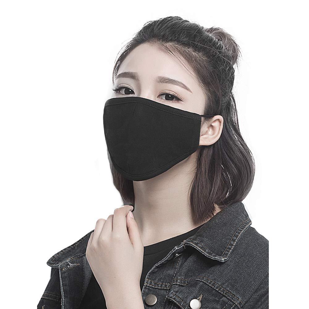 6pcs/Pack Black Mask Windproof Dustproof Masks Breathable Reusable Washed for Outdoor Sport Half Face Earloop Cotton Masks - Image 6