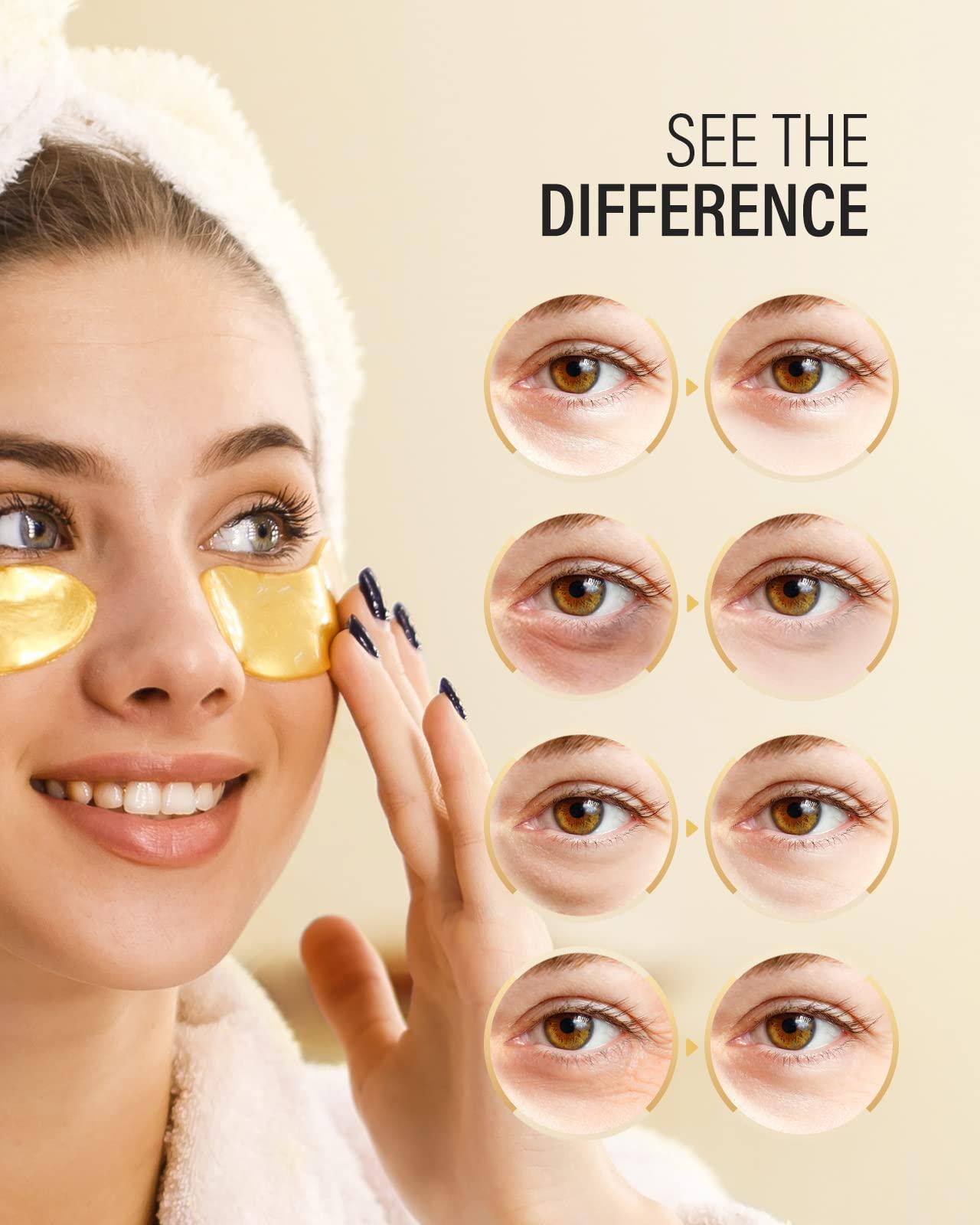 Maskiss 24k Gold Under Eye Patches (50 Pairs), eye mask, Collagen Skin Care Products, Eye Patches for Puffy Eyes, eye masks for dark circles and puffiness - Image 4