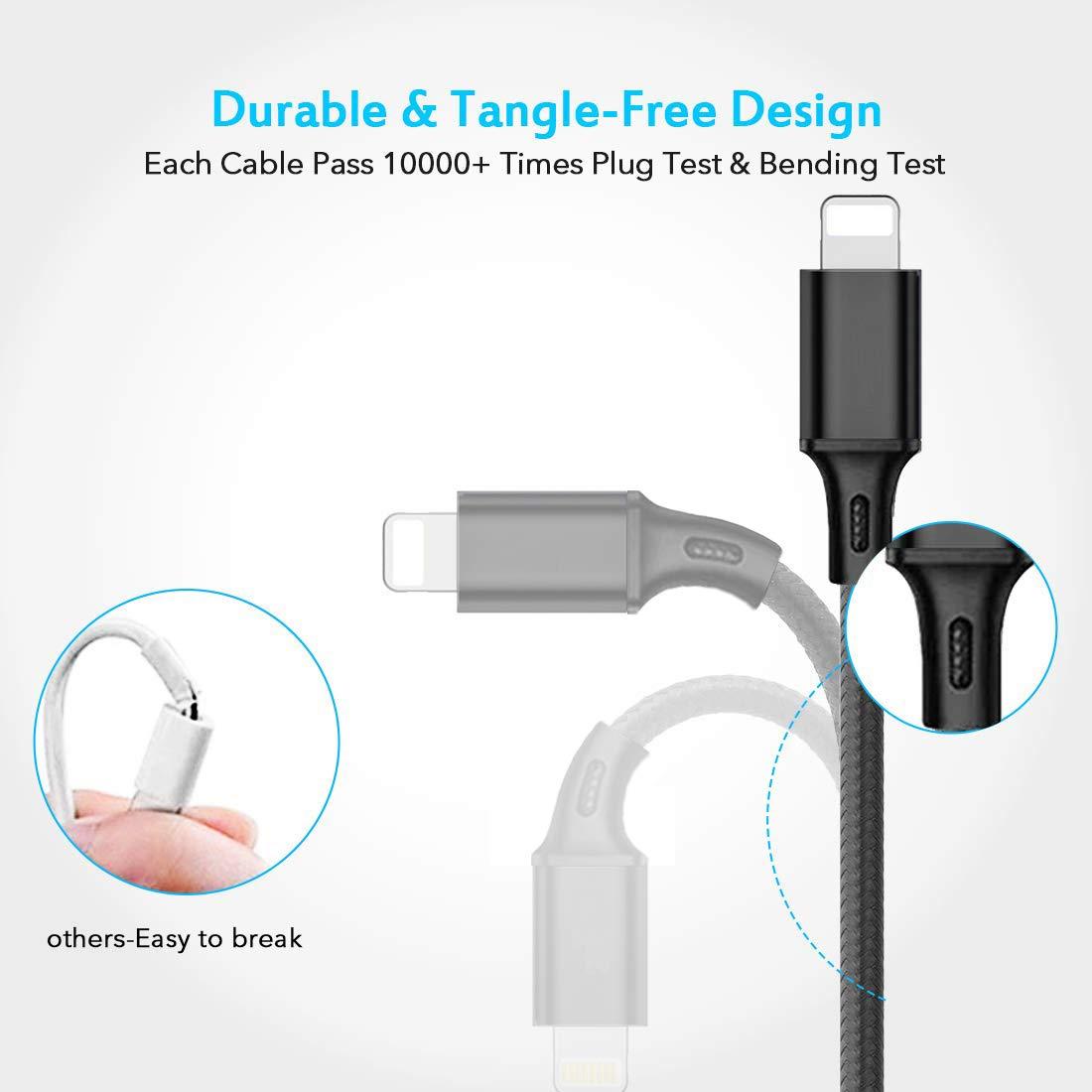 Multi USB Charging Cable 3A, 3 in 1 Fast Charger Cord Connector with Dual Phone/Type C/Micro USB Port Adapter, Compatible with Tablets Phone 12 11 Pro 8 7 6 Samsung Galaxy (4FT/2Pack Charging Only) - Image 5