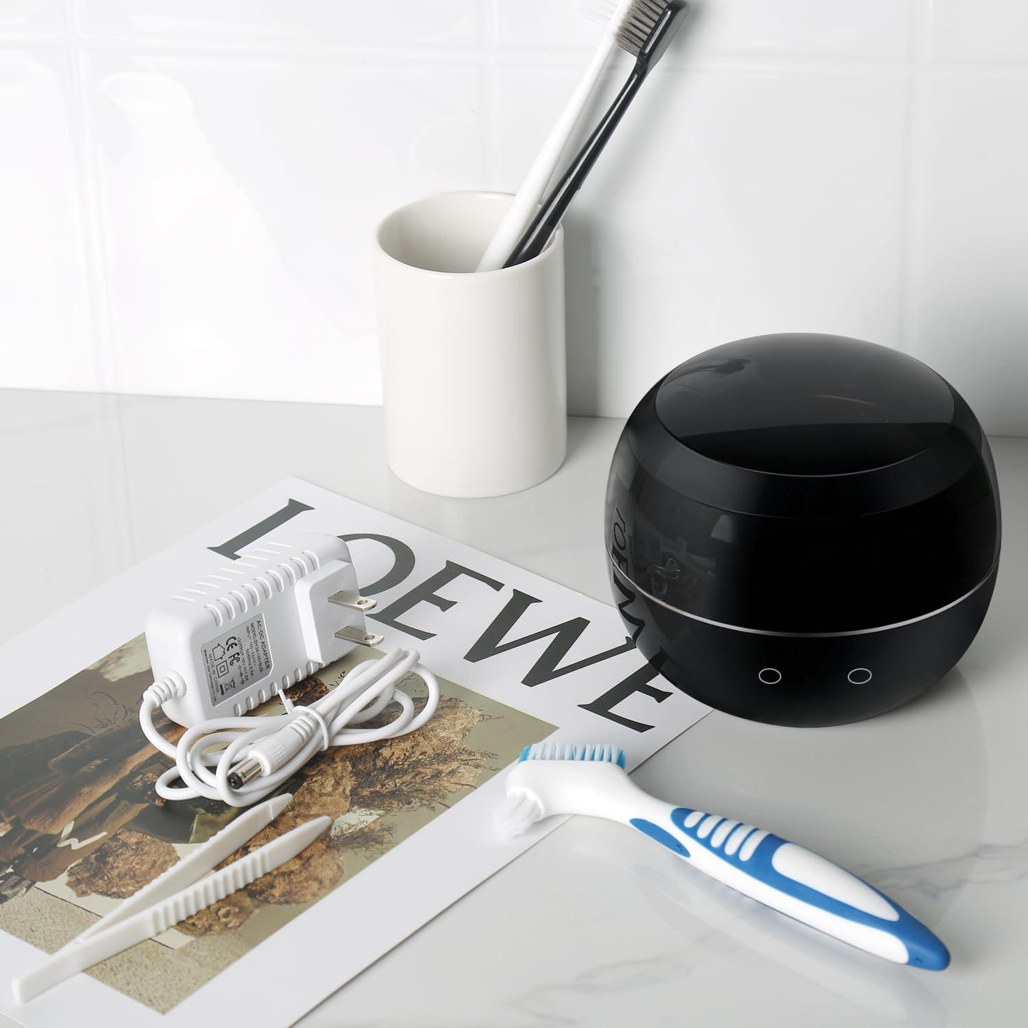 Ultrasonic Retainer Cleaner Machine Denture Cleaning Pod Portable Night Guard Cleaner for Mouth Guards, Jewelry Cleaner with Digital Timer, Dual Cleaning Mode - Image 6