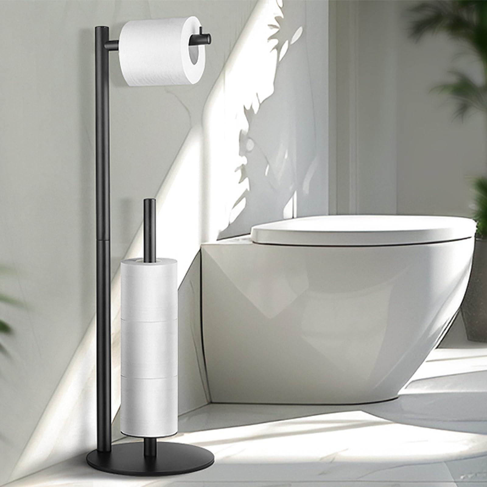 Toilet Paper Holder Stand, Toilet Paper Storage Standing, Standing Toilet Paper Stand, Standing Toilets Paper Holder with Storage, Bathroom ToiletPaper Roll Stand - Image 6