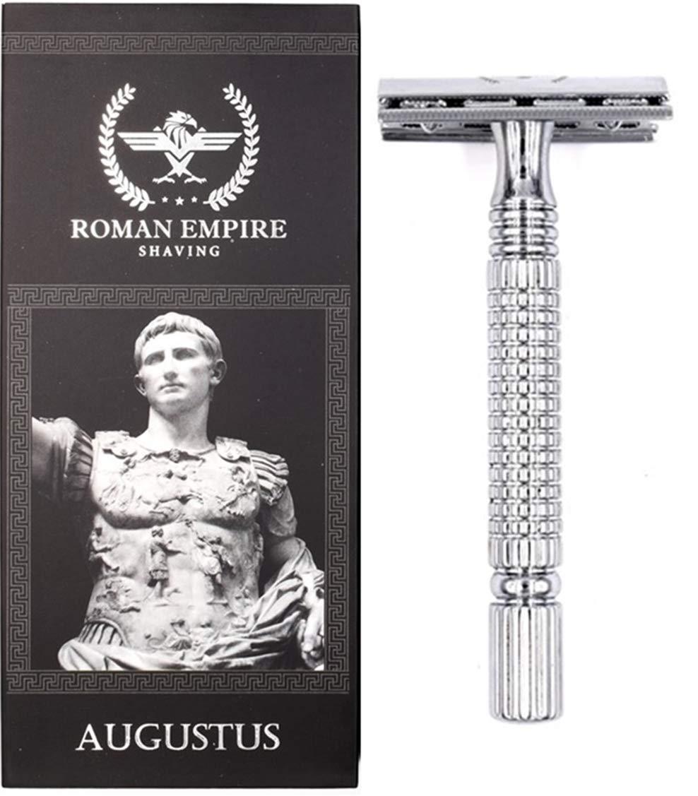 Roman Empire Shaving Double Edge Safety Razor ROMAN EMPIRE SHAVING Augustus with 20 Blades Sampler (Astra-Derby-Shark-Treet) - Image 2