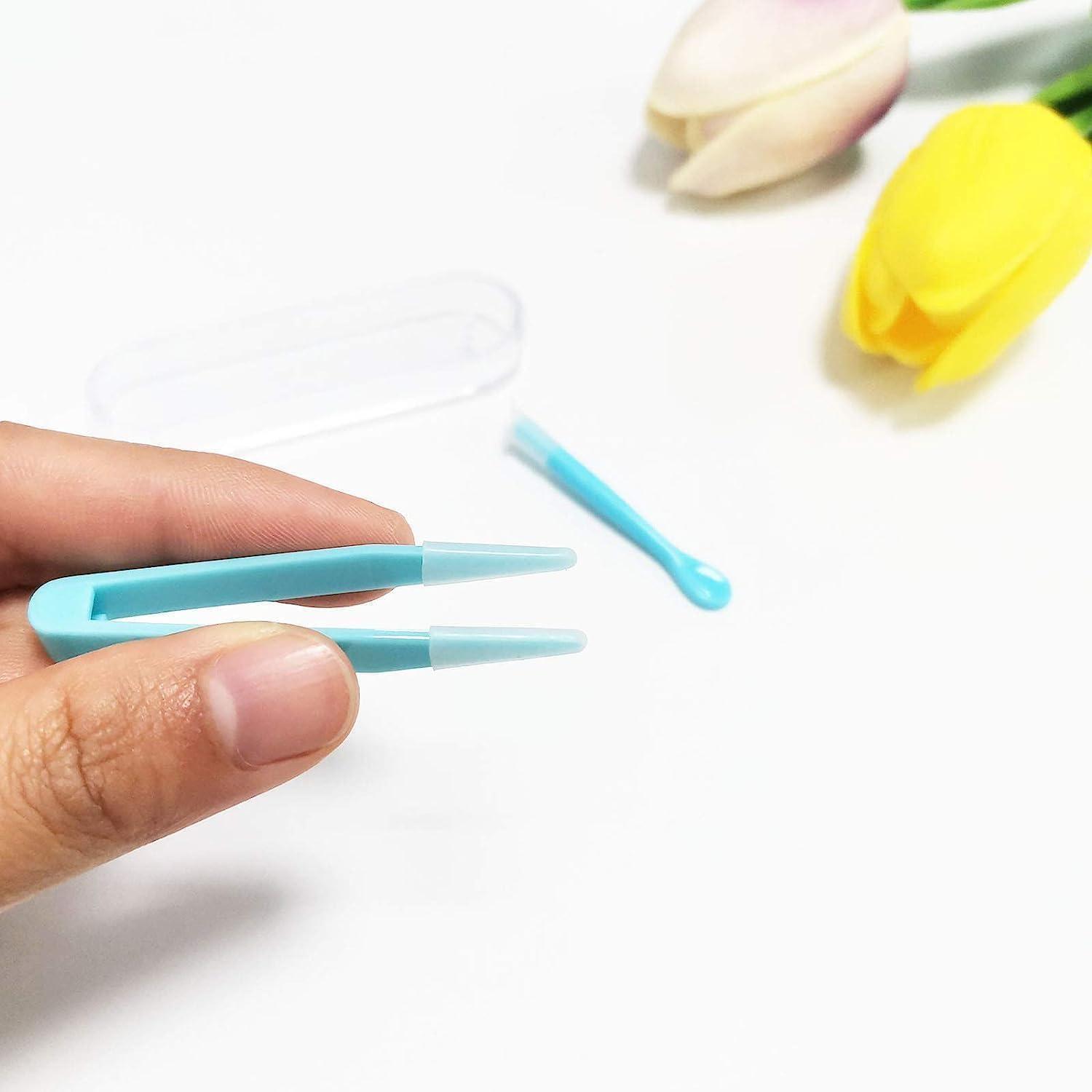 Blue Contact Applicator, Contact Lens Remover Tool, Inserter/Remover+Tweezer with Soft Tip, for Contact Lens Cases Health and Household, Contact Lens Care, Contact Applicator Tool - Image 4