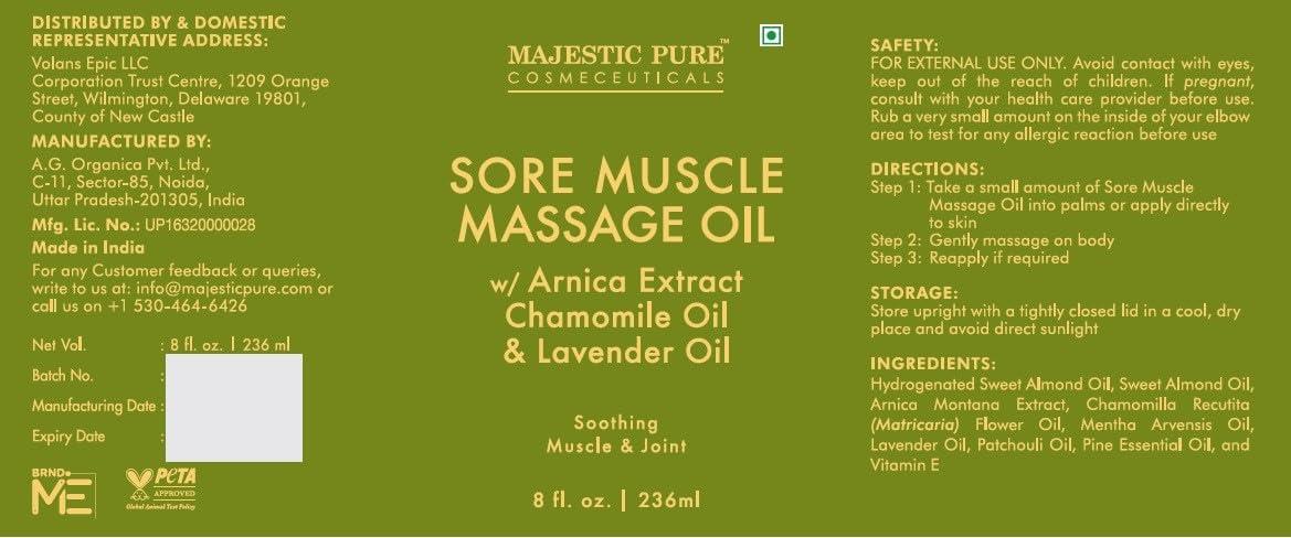 Majestic Pure Arnica Sore Muscle Massage for Massage Therapy - Natural Oil with Lavender and Chamomile Essential Oils - Multipurpose Instant Absorption Full Body Massage Oil - 8 Fl Oz (Pack of 1) - Image 9