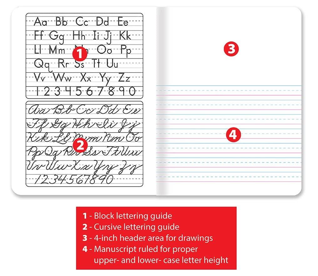 Better Office Products Primary Journal, Hardcover, Primary Composition Book Notebook - Grades K-2, 100 Sheet, One Subject, 9.75" x 7.5", Blue Cover-12 Pack - Image 5