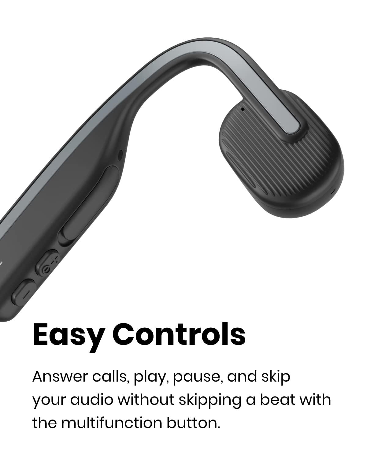 SHOKZ OpenMove - Open-Ear Bluetooth Sport Headphones, Bone Conduction Wireless Earphones, Sweatproof for Running and Workouts, with Sticker Pack, Grey - Image 8