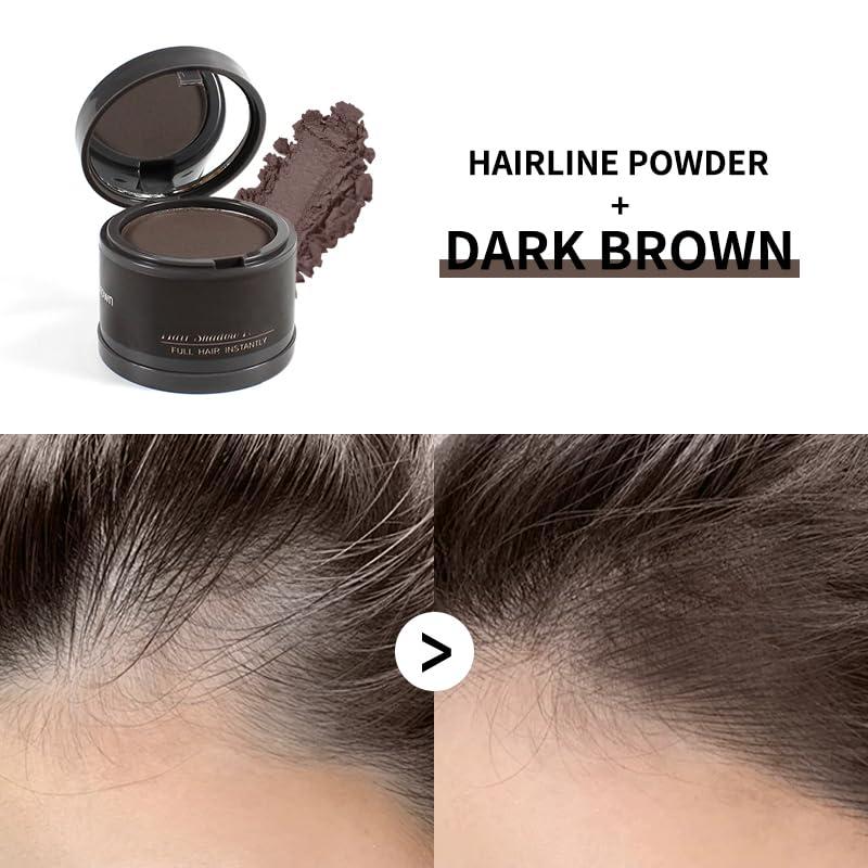 gowwim Hairline Powder(Dark Brown) Hair Root Dye, Instantly Hair Color Shadow Cover Gray Hair Root, Hair Touch-Up, Thin Hair Powder 4 g - Image 2